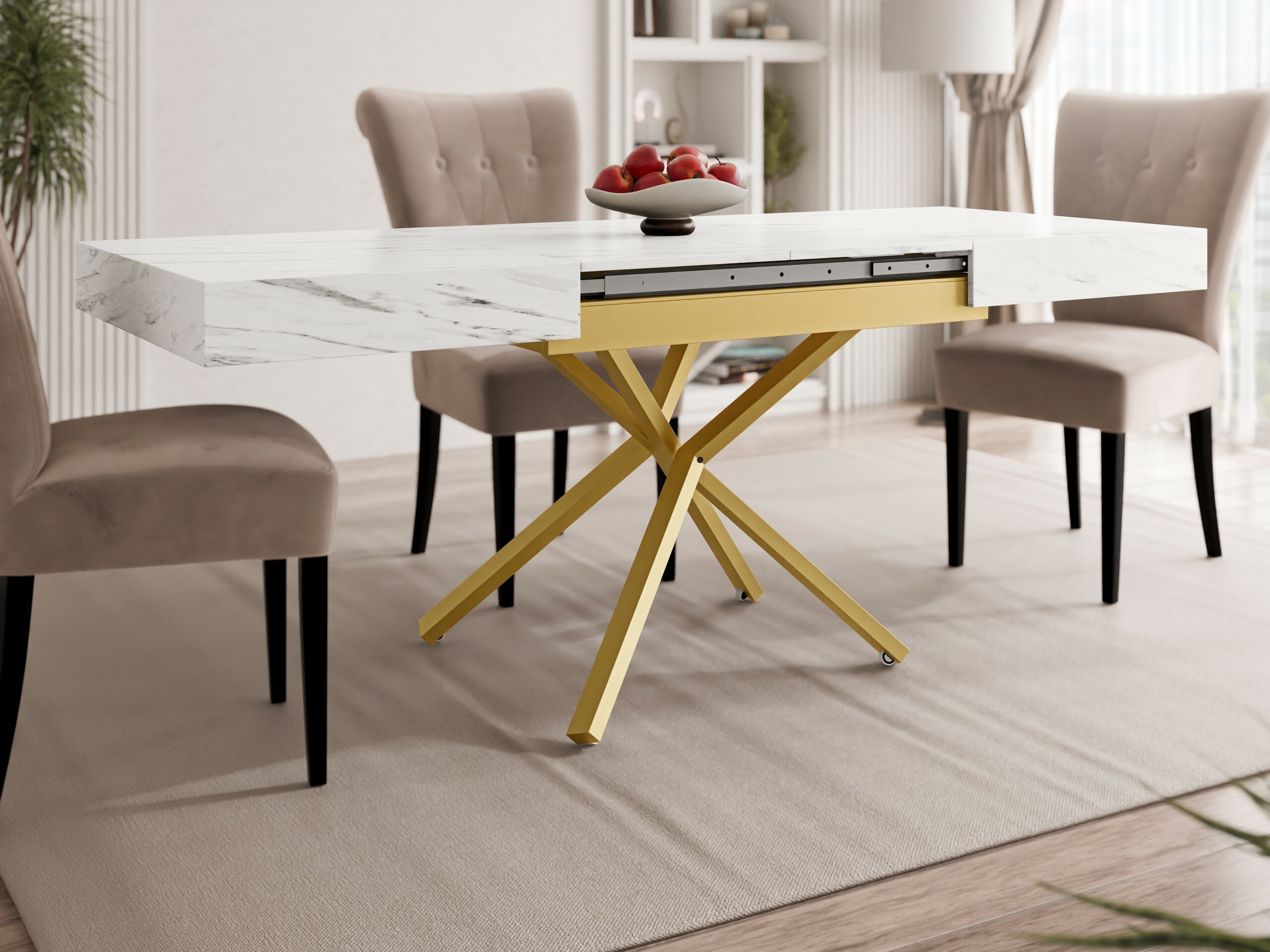 Table basse transformateur Oswego 178 (Marbre blanc)