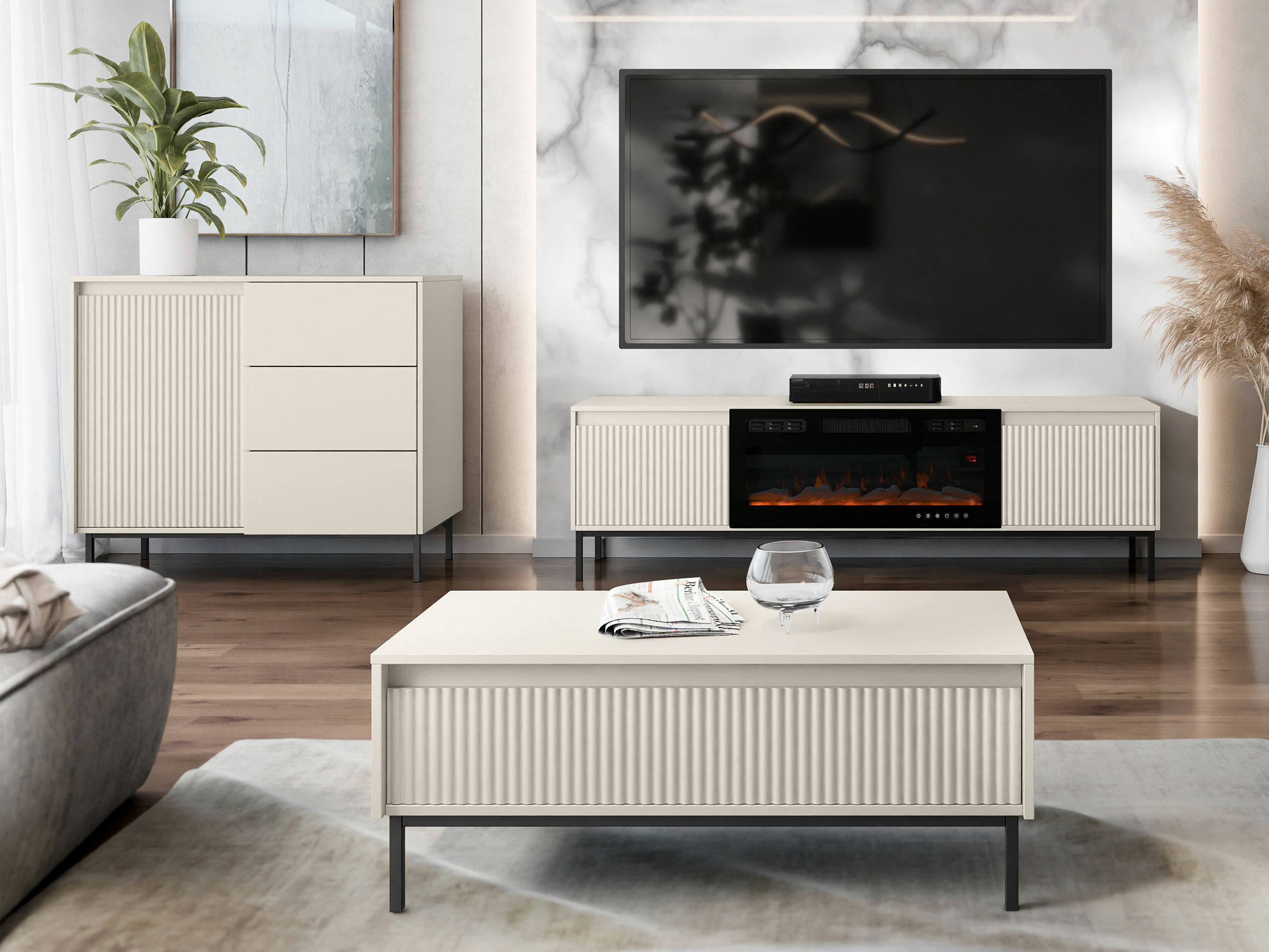 Ensemble de salon Comfivo Delruva IV (Cachemire)