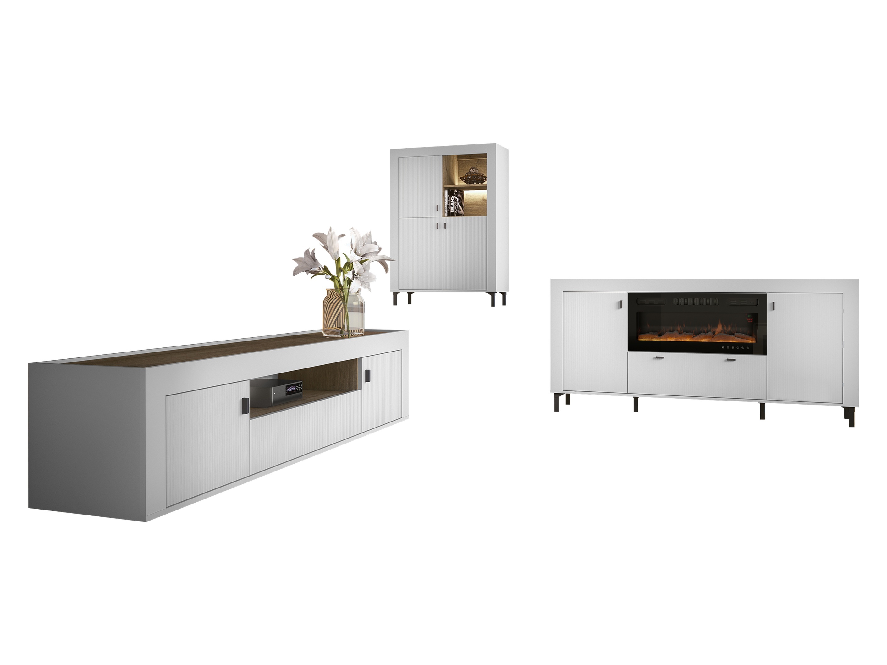 Ensemble de salon Mormavu 115 (Mat blanc)