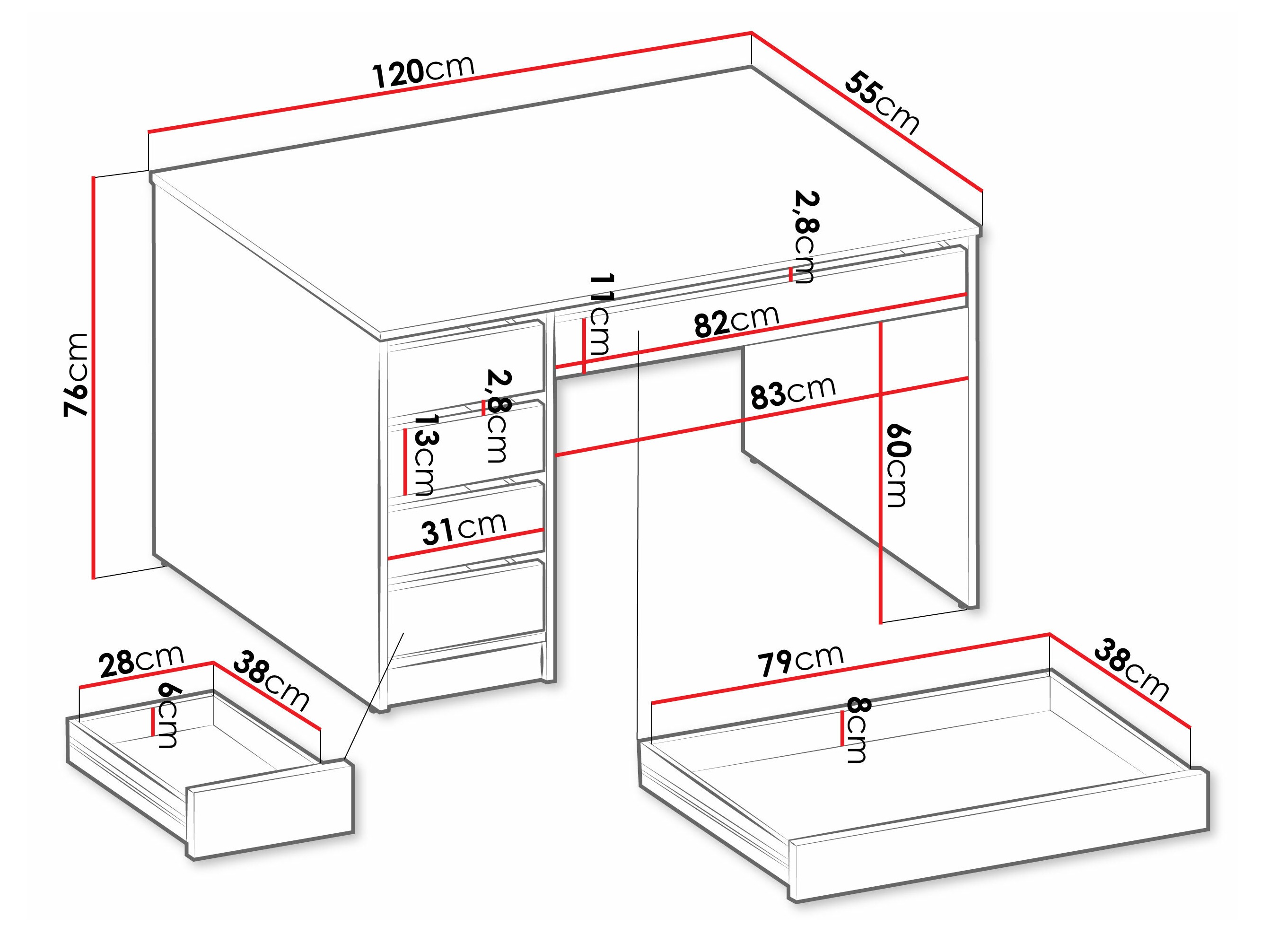 Bureau Comfivo 312 (Blanc)
