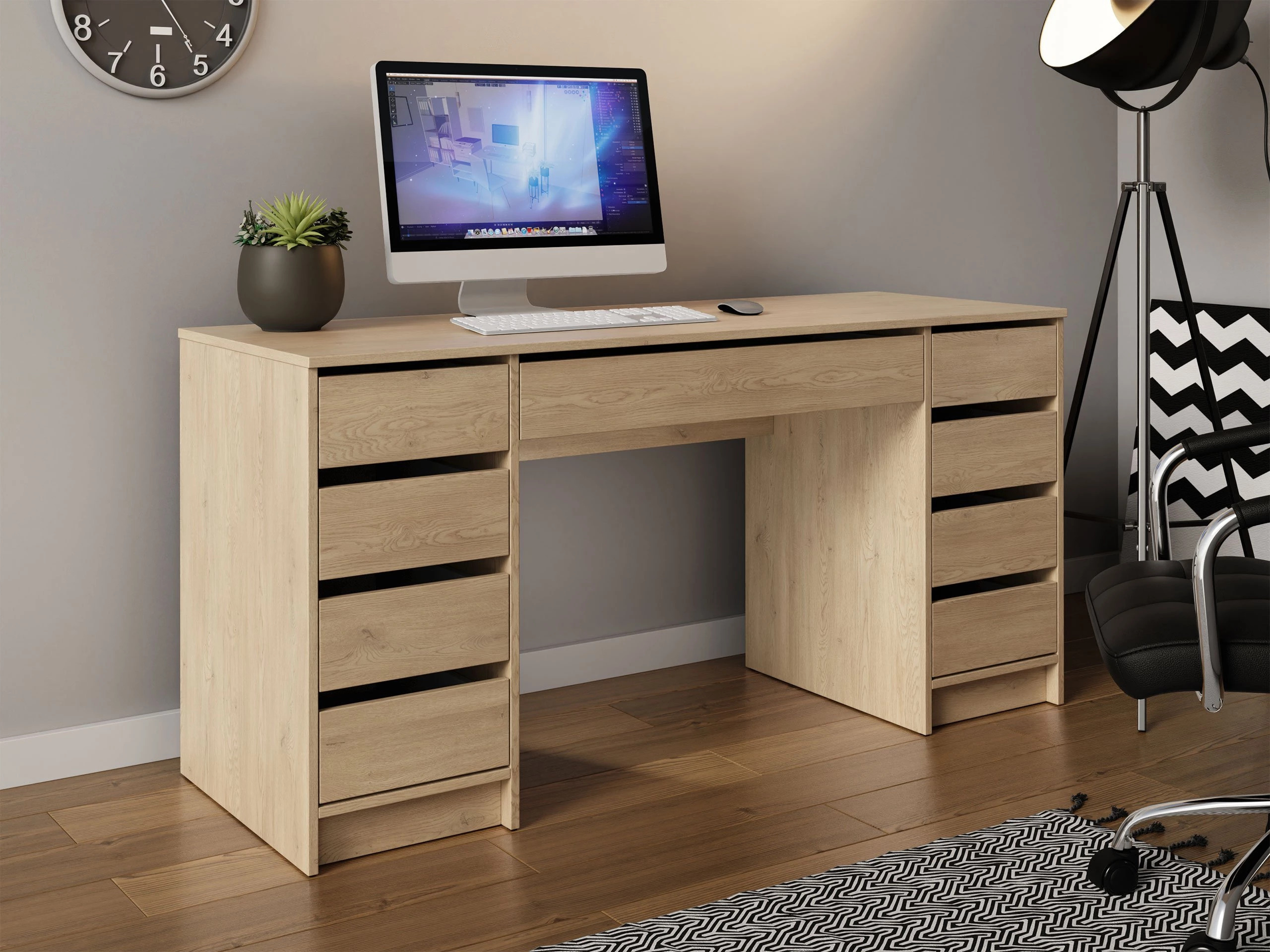 Bureau Comfivo Terros II (Chêne)