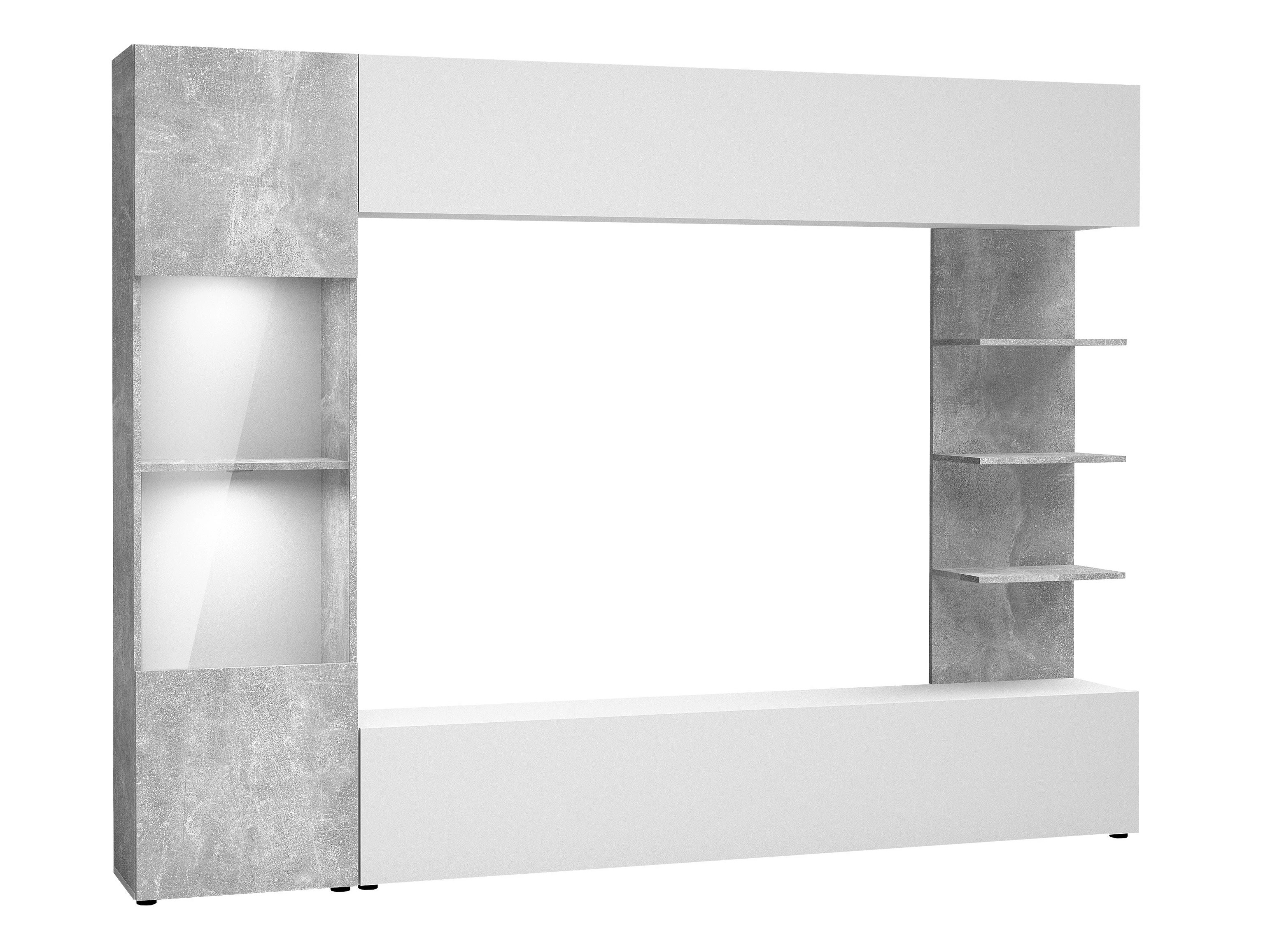 Ensemble de salon Comfivo 210 (Blanc + Béton)