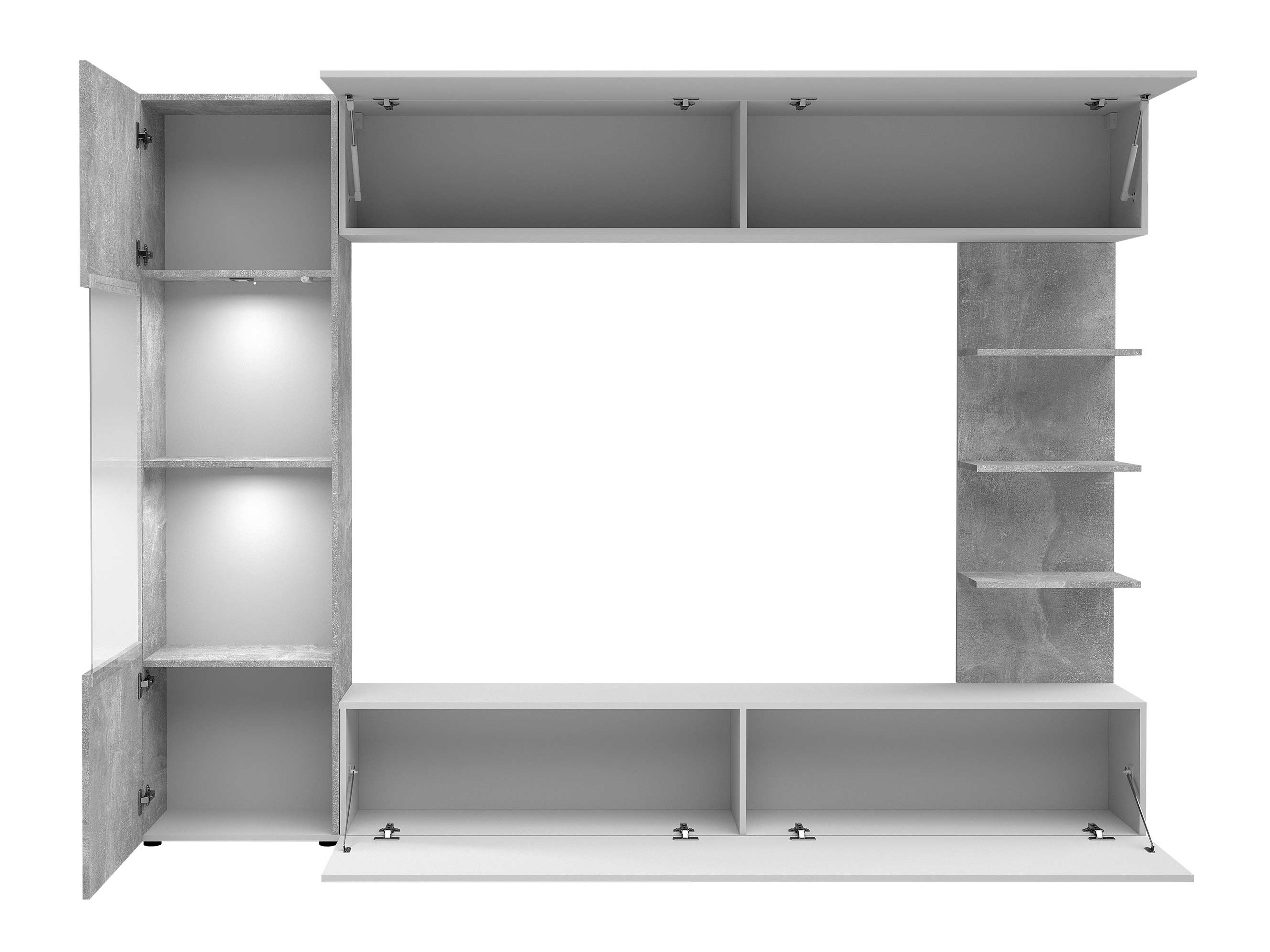 Ensemble de salon Comfivo Animus (Blanc + Béton)