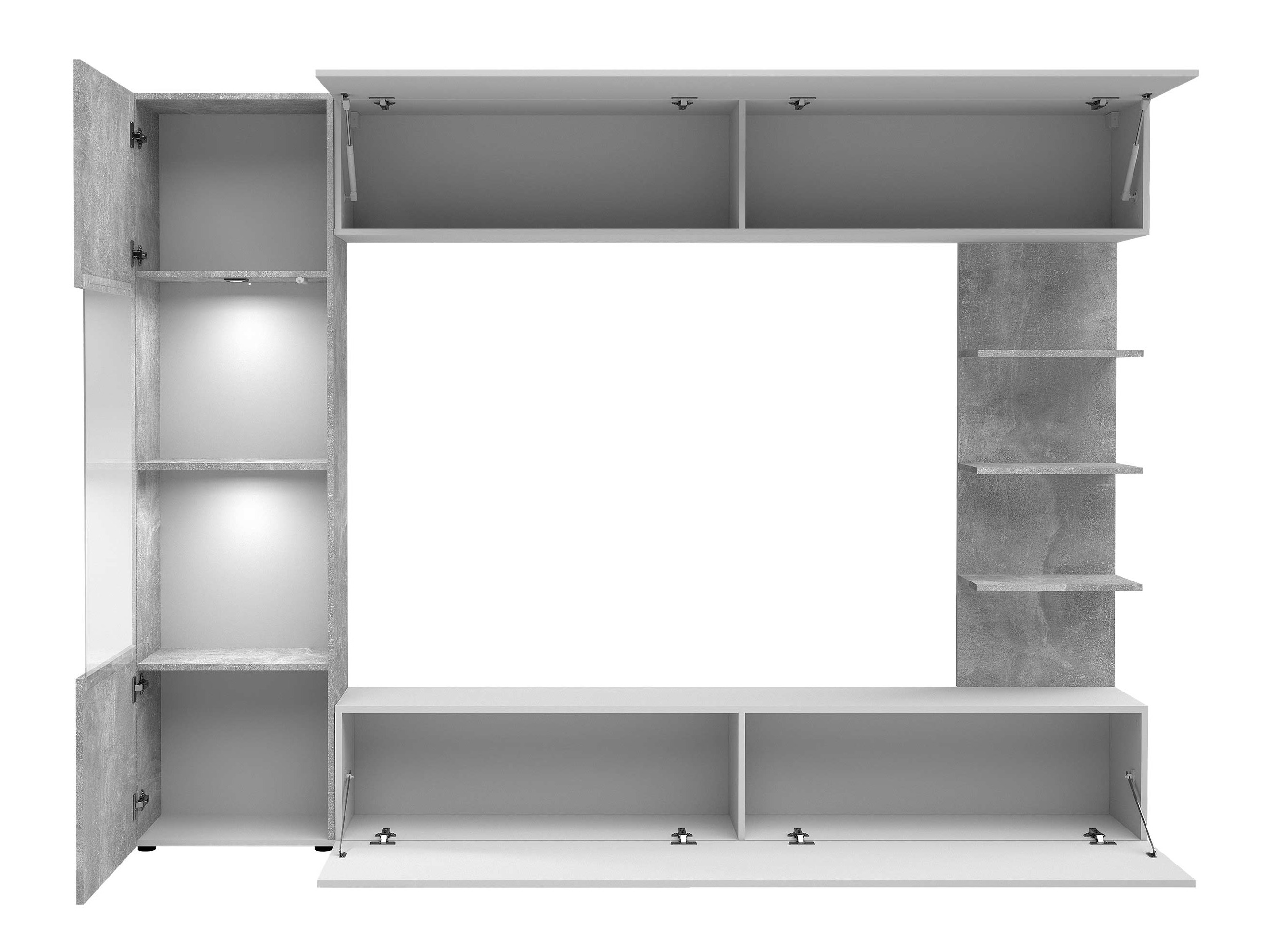 Ensemble de salon Comfivo Animus (Blanc + Béton)