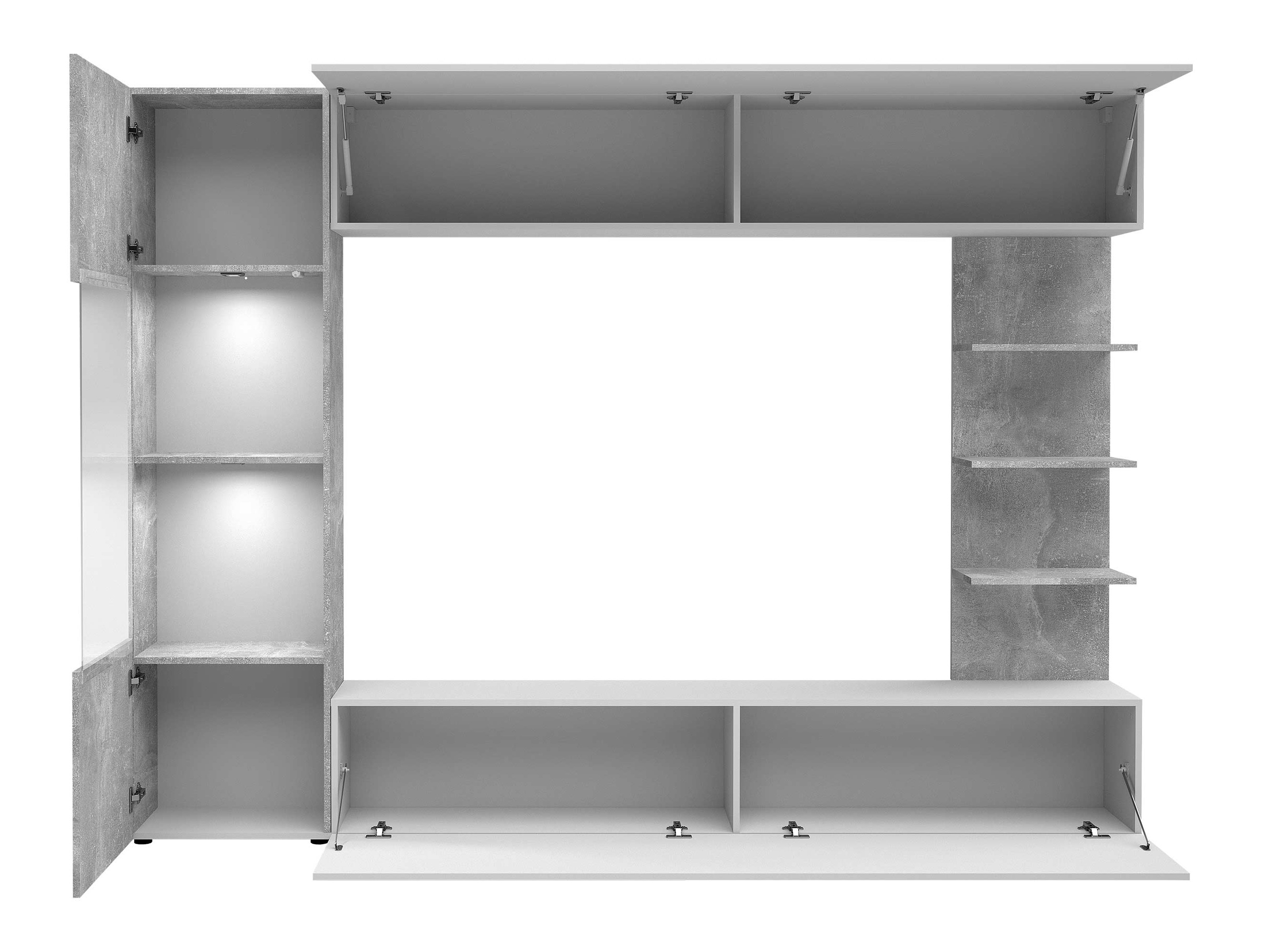 Ensemble de salon Comfivo Animus (Noyer + Marbre noir)