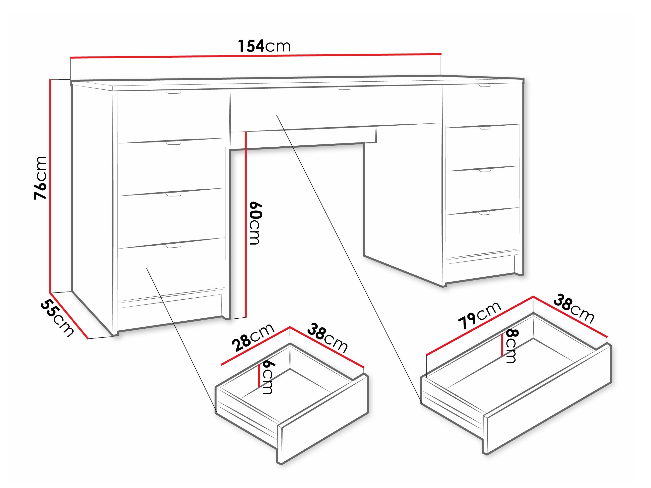 Bureau Comfivo Larmire 110 (Blanc)