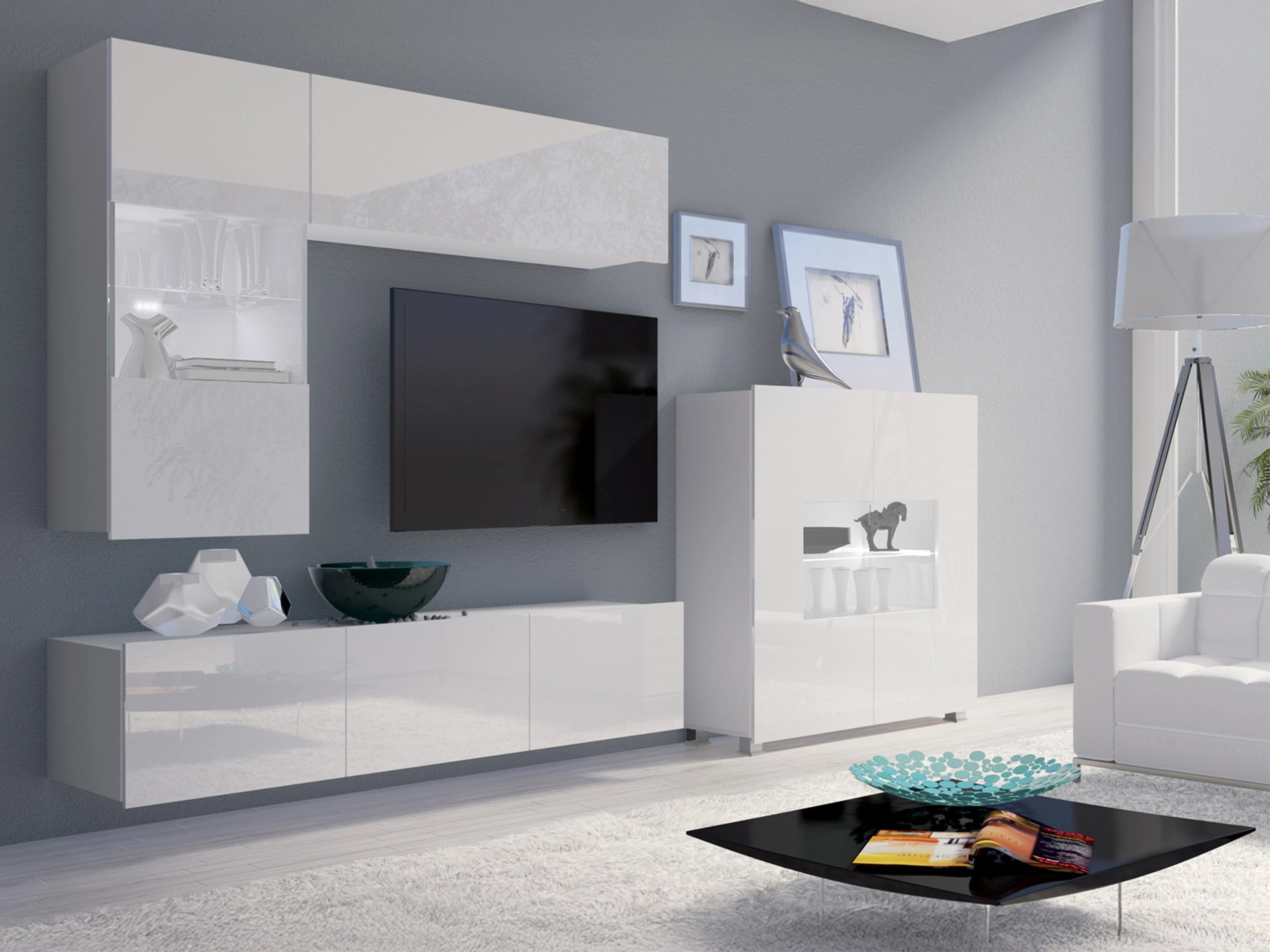 Buffet Remus (Blanc + Blanc brillant)