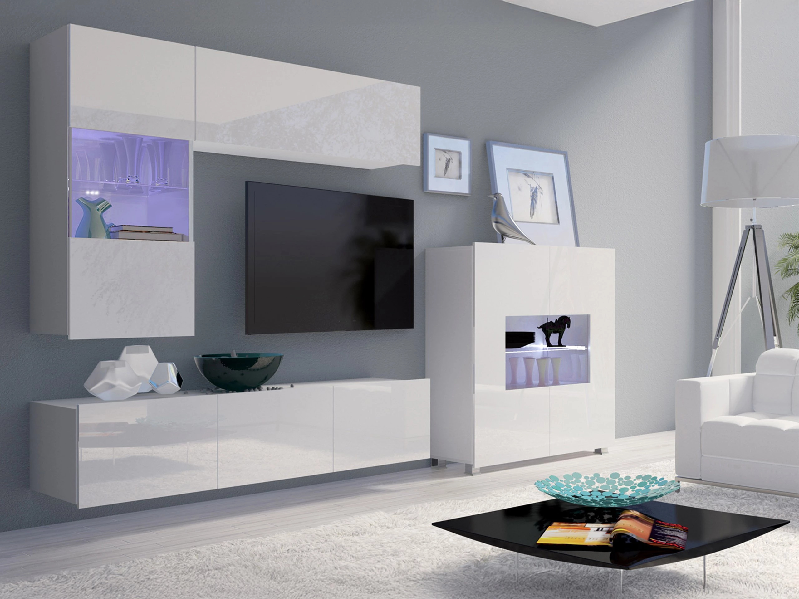 Buffet Remus (Blanc + Blanc brillant)