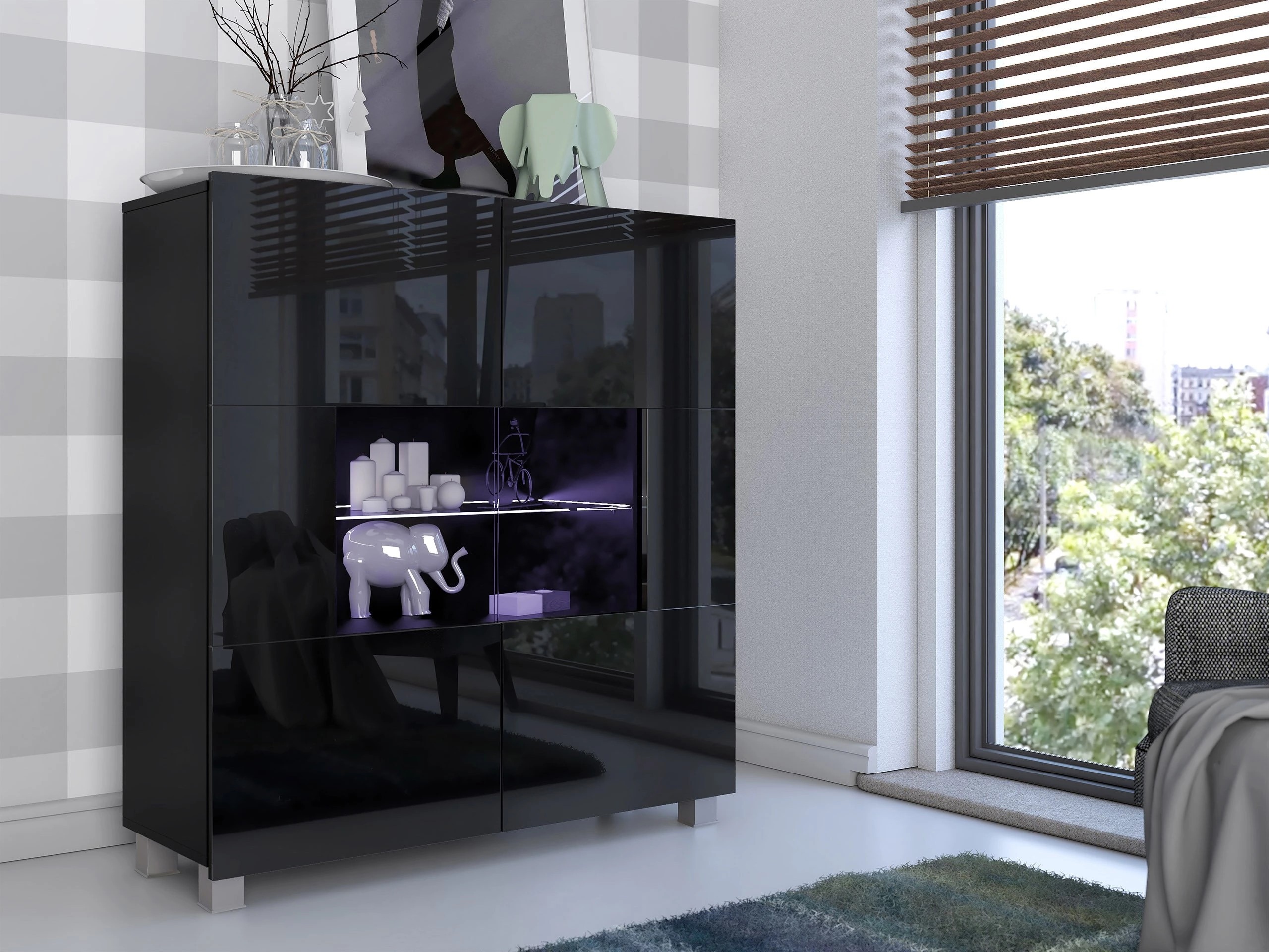 Buffet Remus (Noir + Noir brillant)