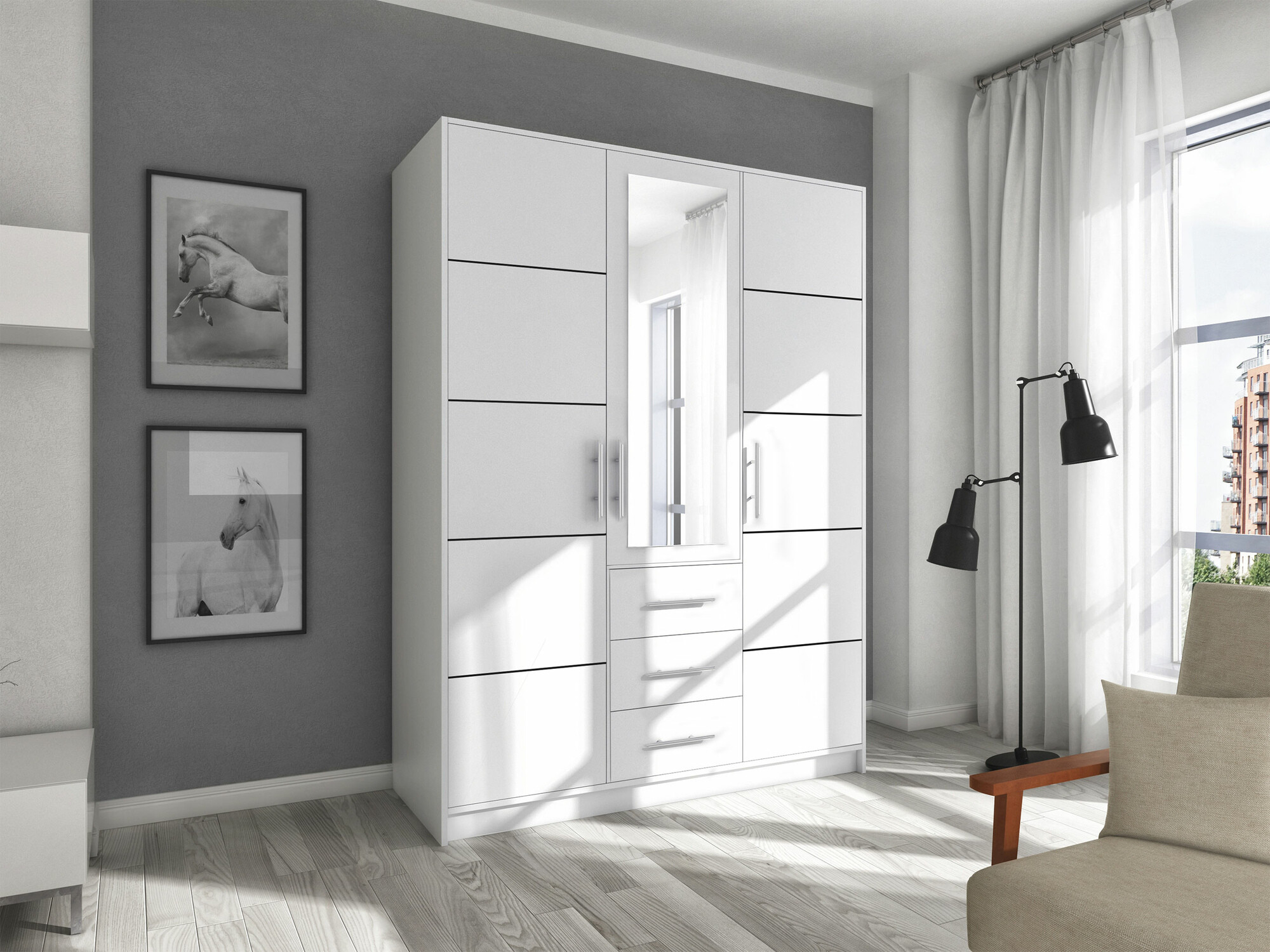 Armoire Dortivu II (Blanc)