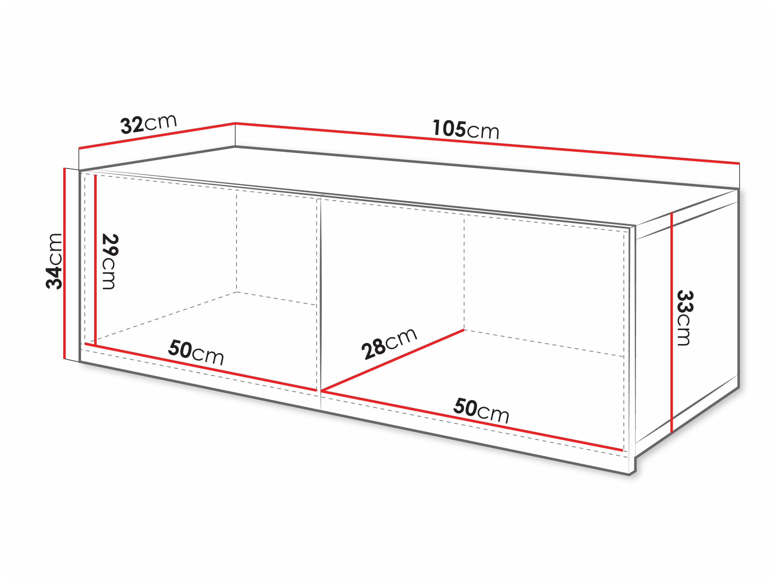 Armoire murale Tivdalu 101 (Noir + Noir brillant)
