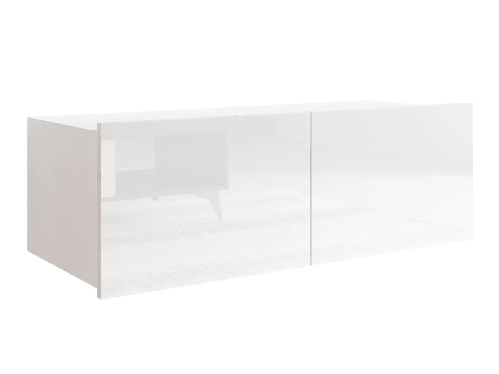 Meuble TV Tivdalu 104 (Blanc + Blanc brillant)