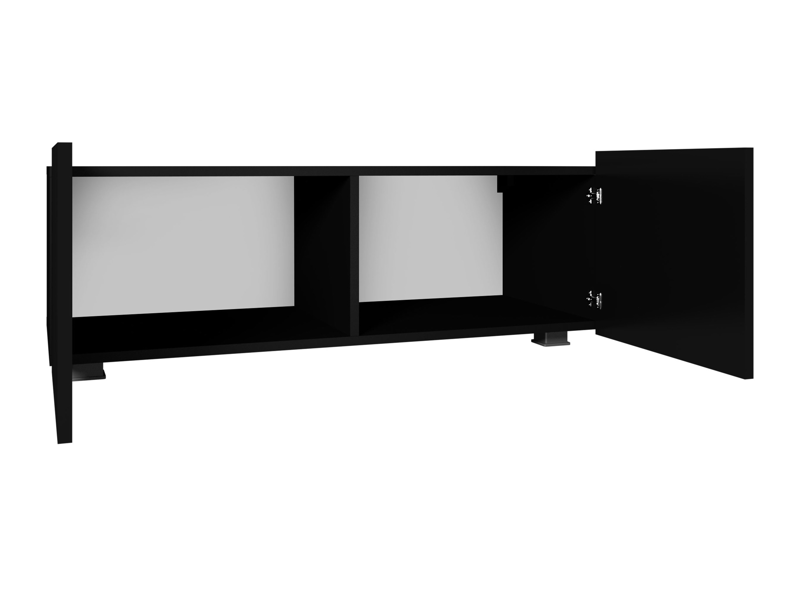 Meuble TV Tivdalu 104 (Noir + Noir brillant)