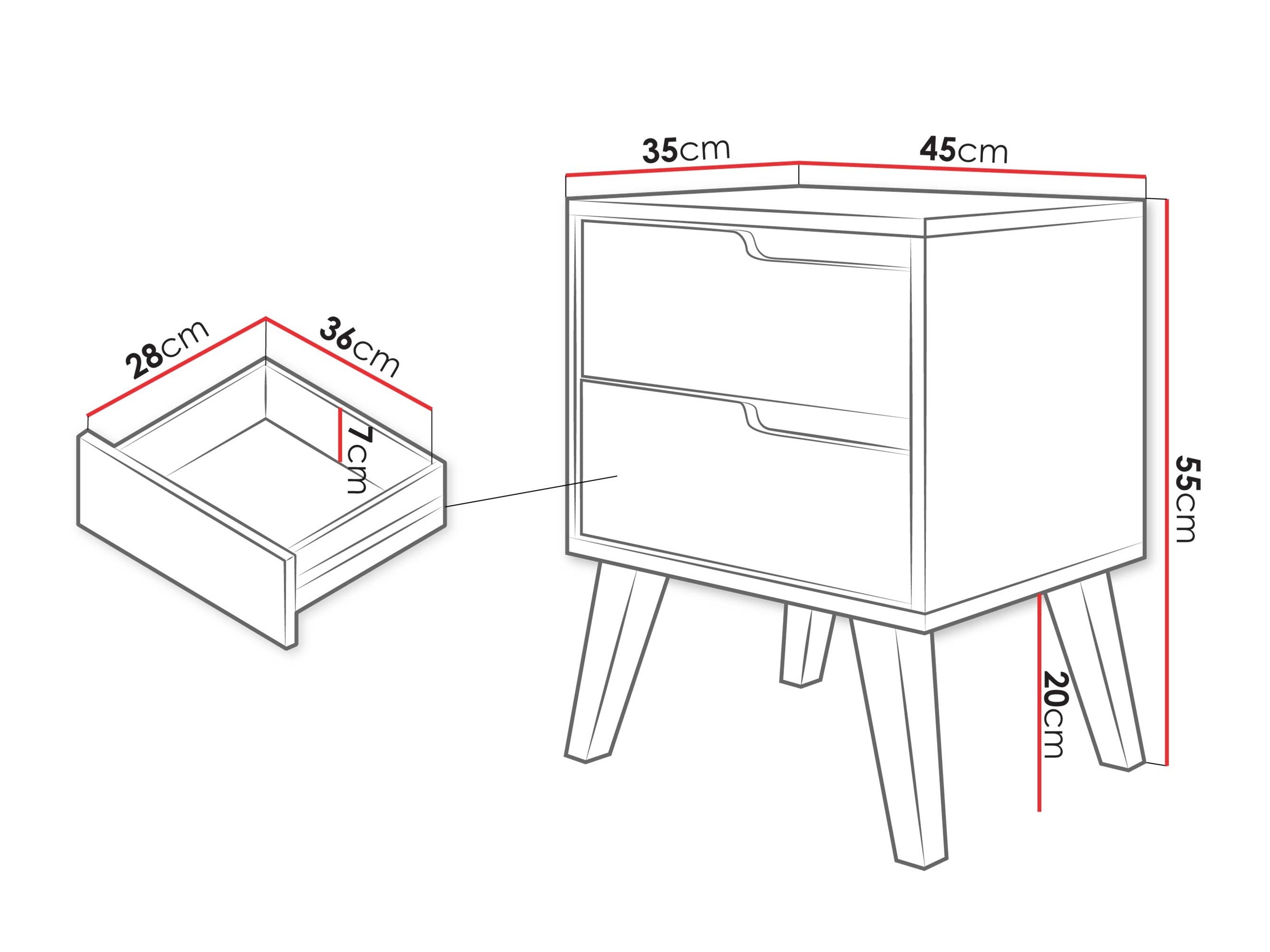 Table de chevet Elbtive 104 (Cachemire)