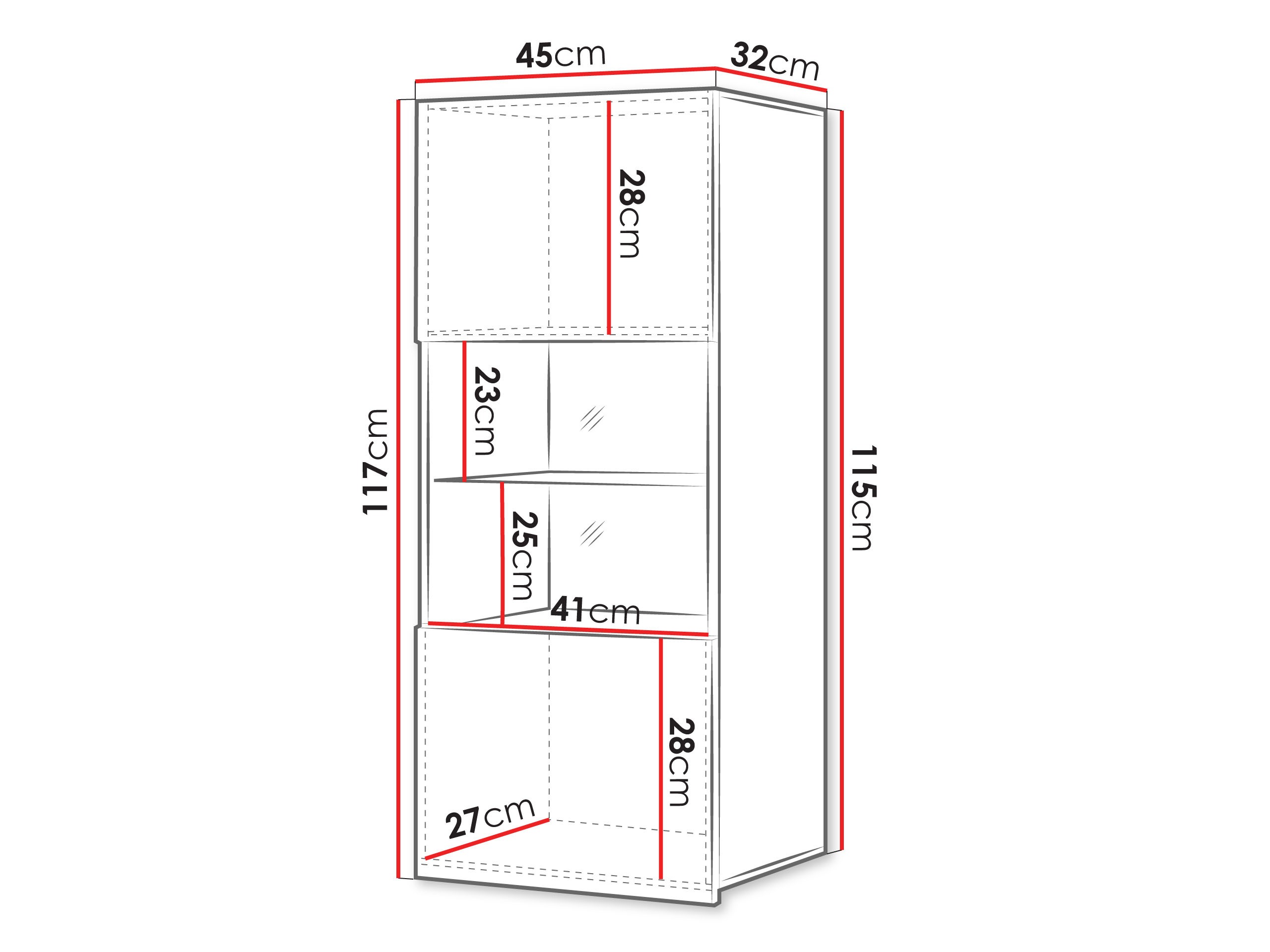 Armoire murale Remus I (Noir + Noir brillant)