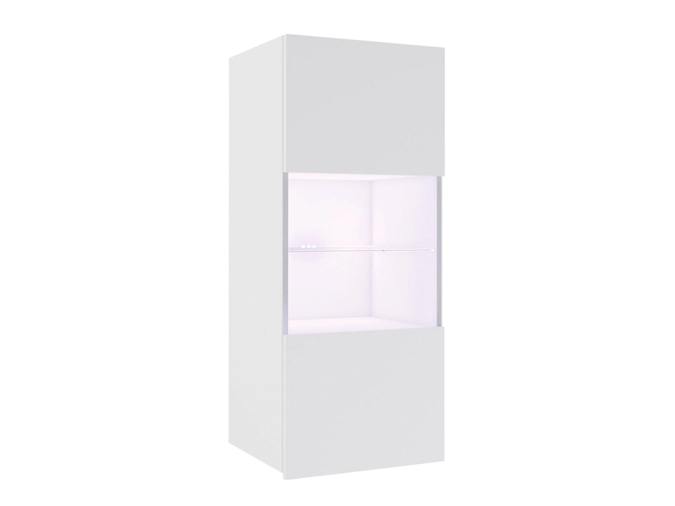 Armoire murale Tivdalu 102 (Blanc + Blanc brillant)