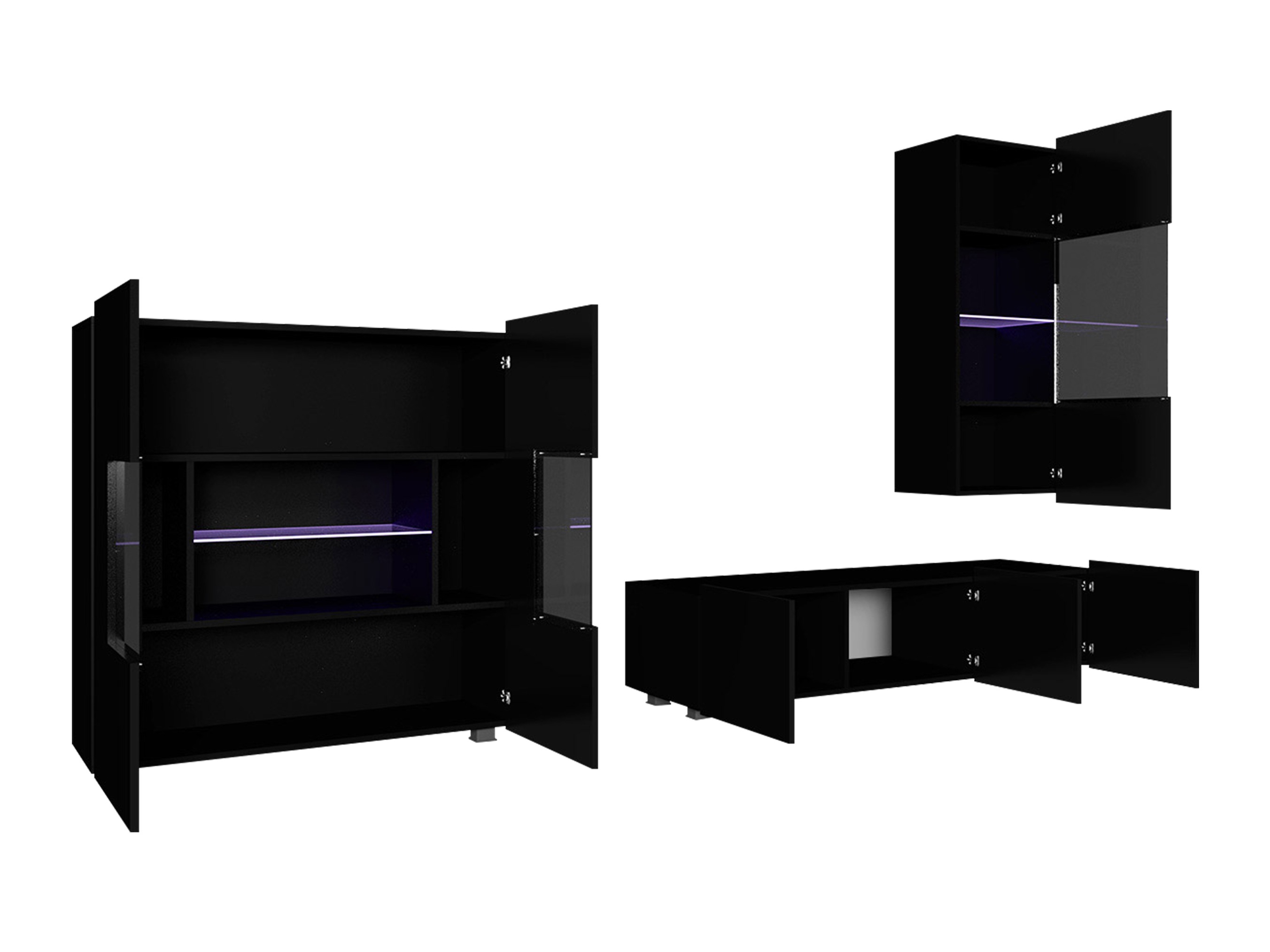 Ensemble de salon Remus VII (Blanc + Blanc brillant)