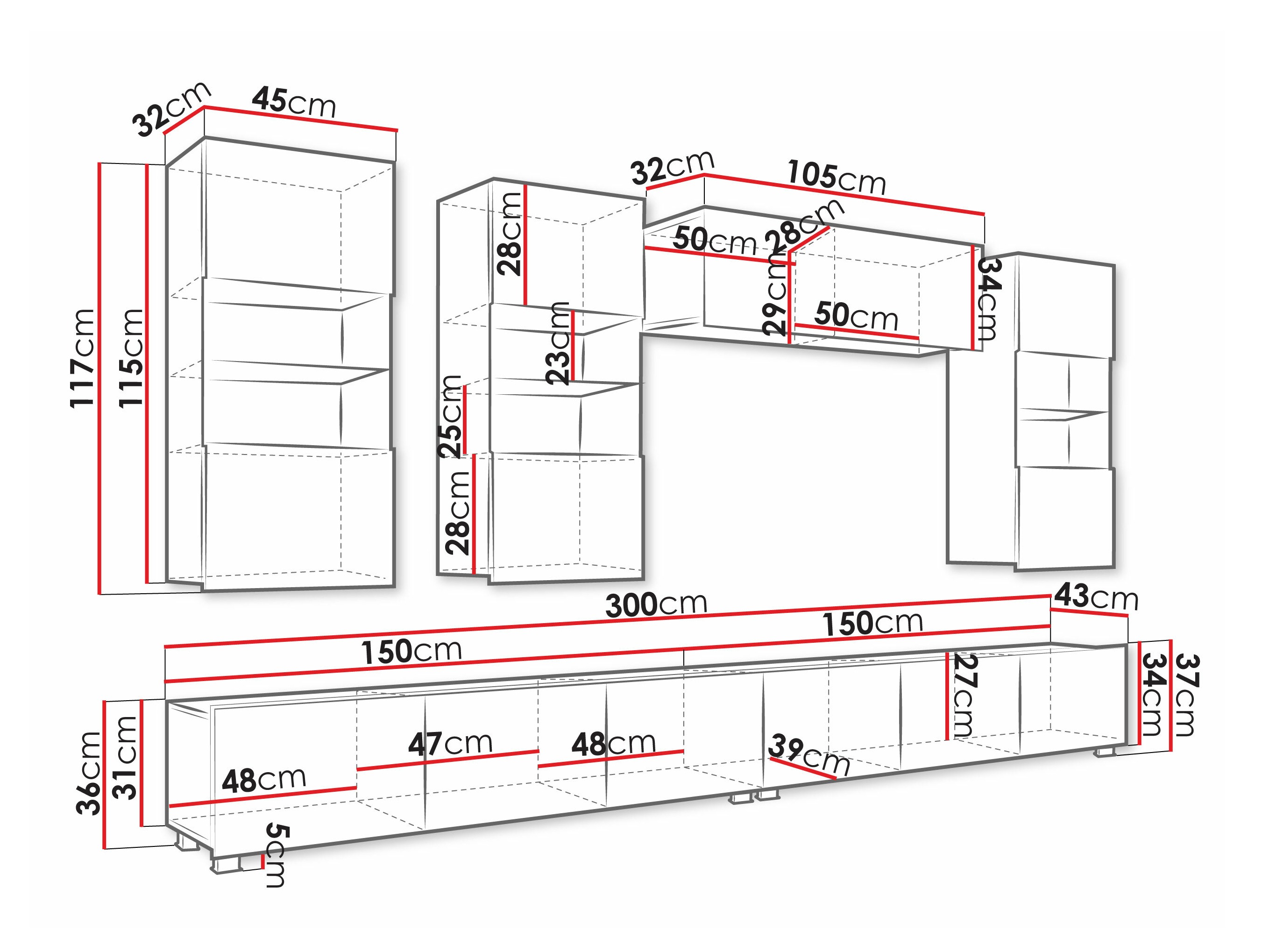 Ensemble de salon Remus V (Noir + Noir brillant)