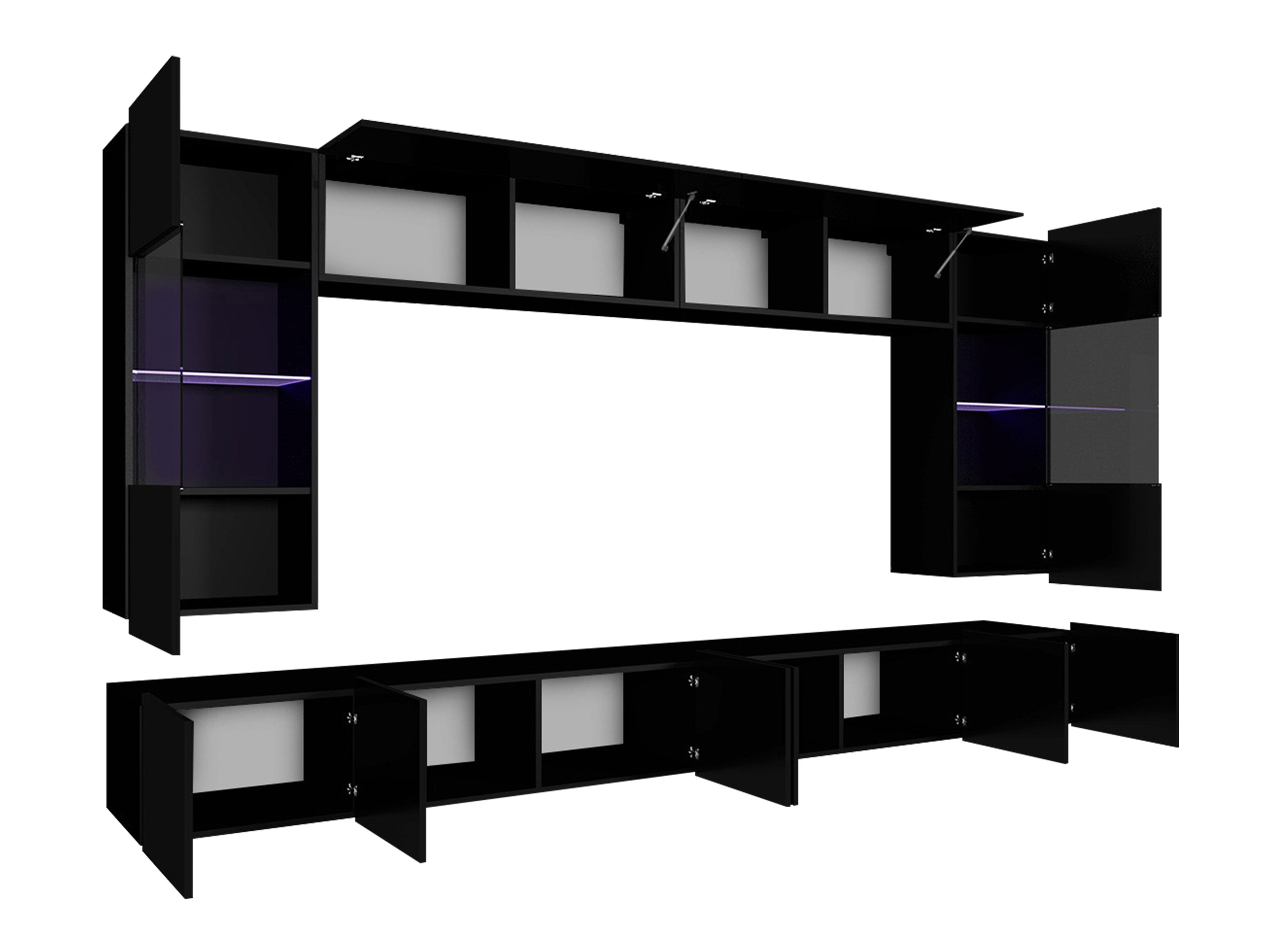 Ensemble de salon Tivdalu 105 (Blanc + Blanc brillant)