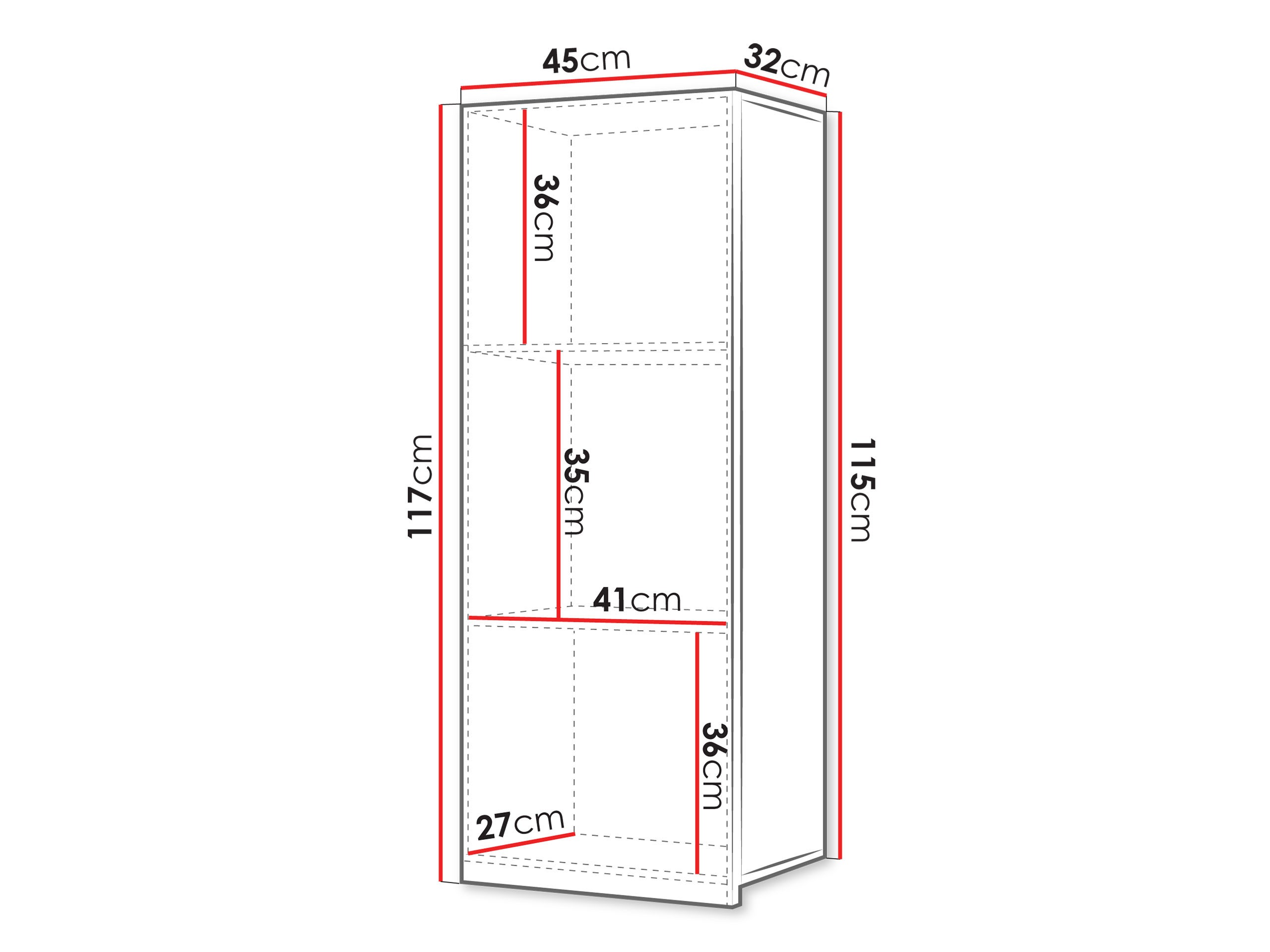 Armoire murale Remus III (Blanc + Blanc brillant)