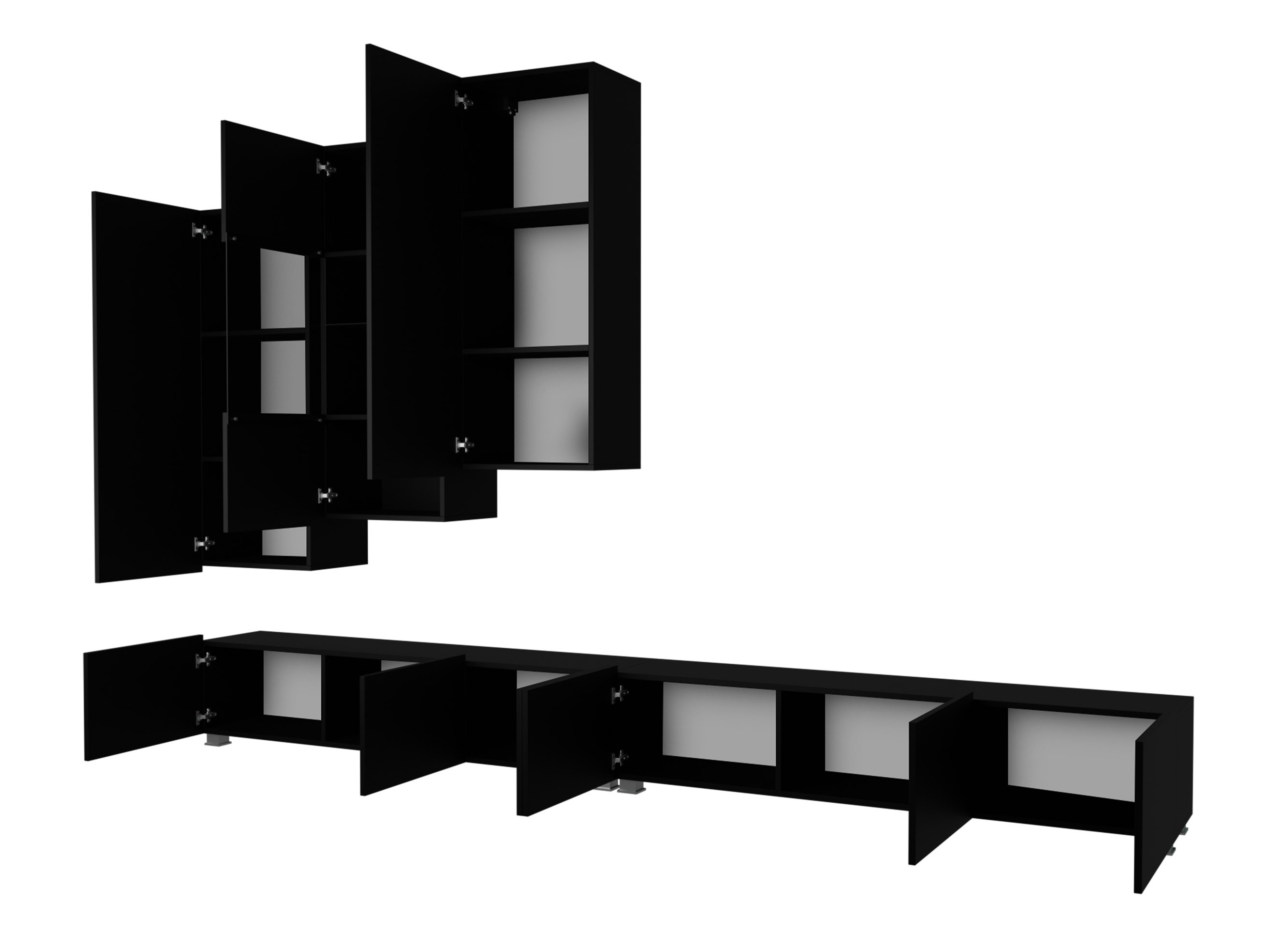 Ensemble de salon Remus XVII (Chêne doré + Blanc + Blanc brillant)
