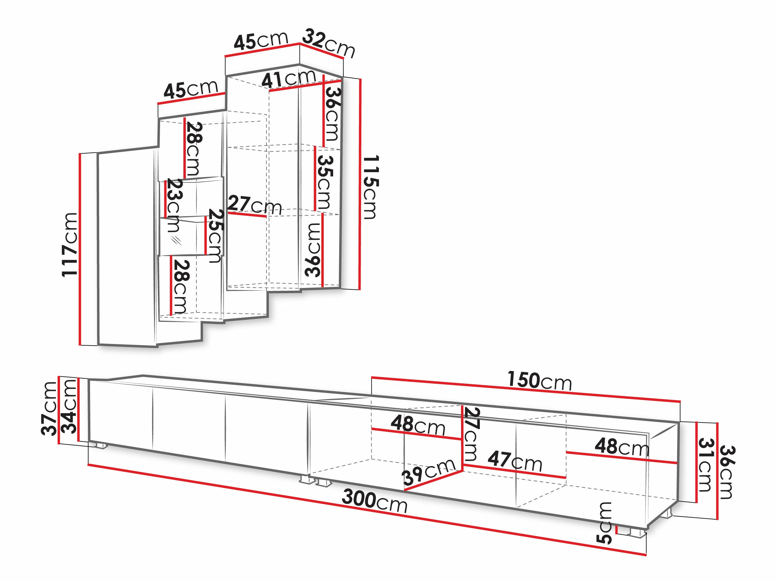 Ensemble de salon Remus XVII (Noir + Noir brillant)