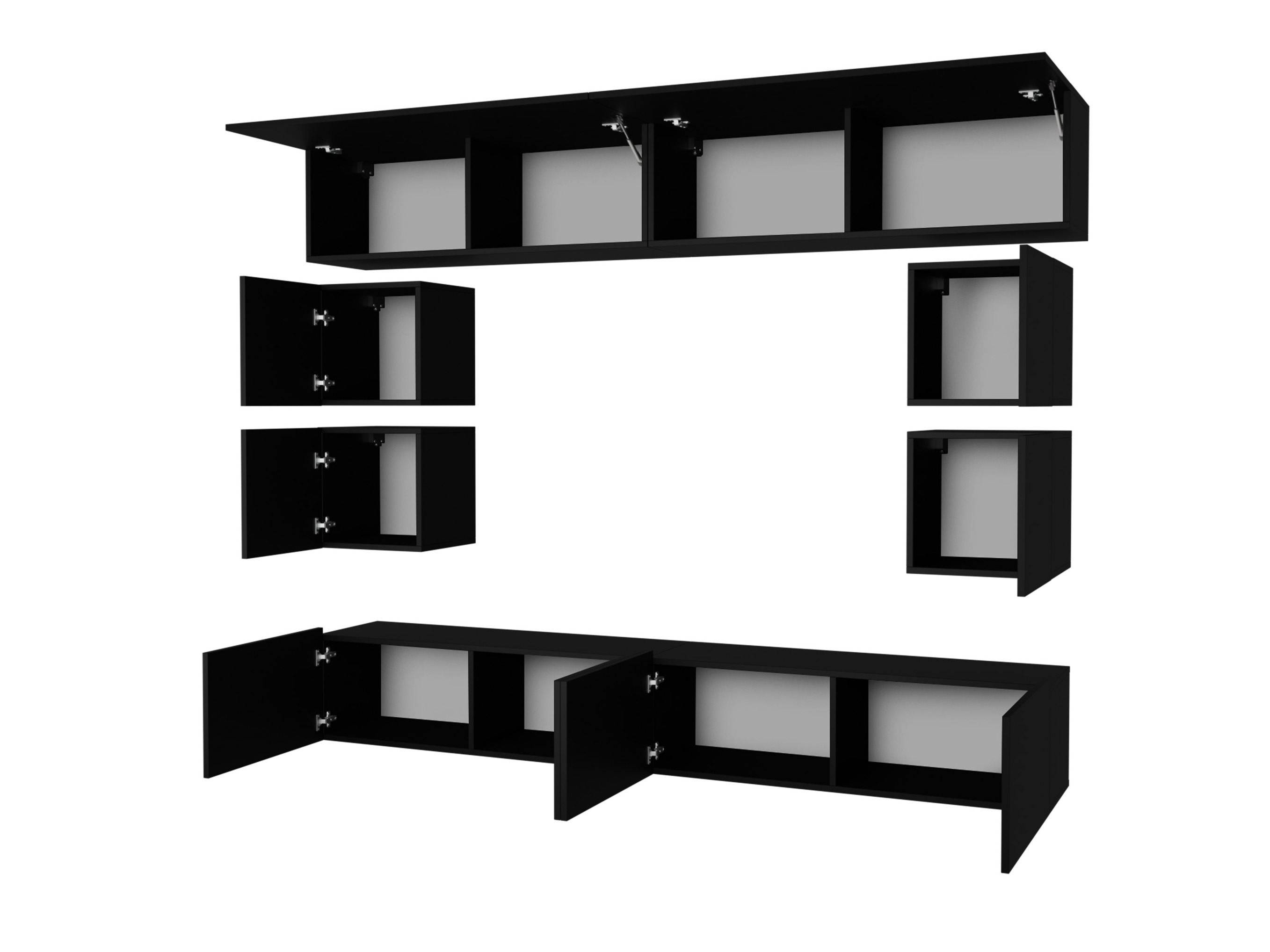 Ensemble de salon Remus XVI (Blanc + Blanc brillant)