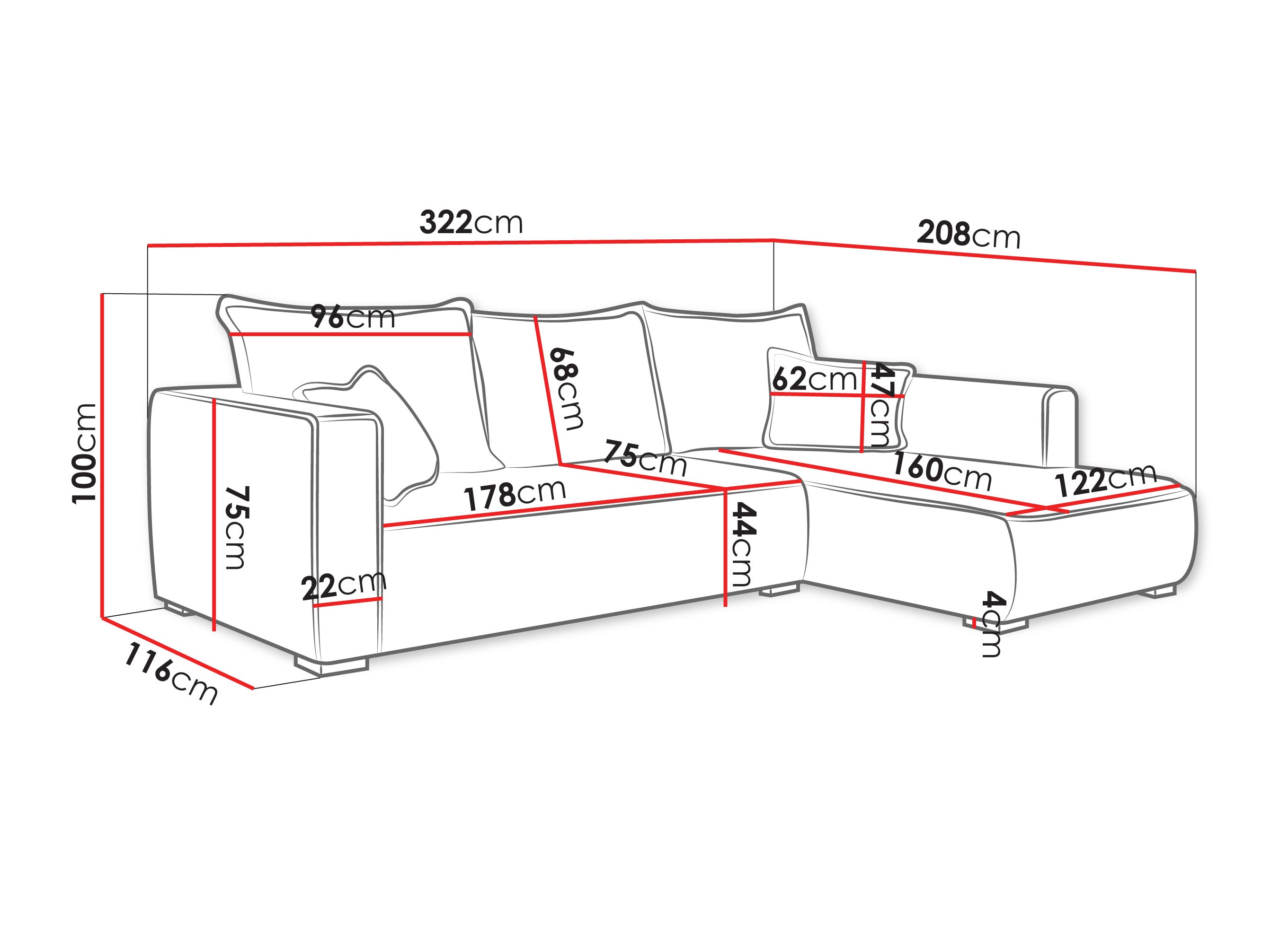 Canapé d'angle TrendyNest 125 (Tilia 85)