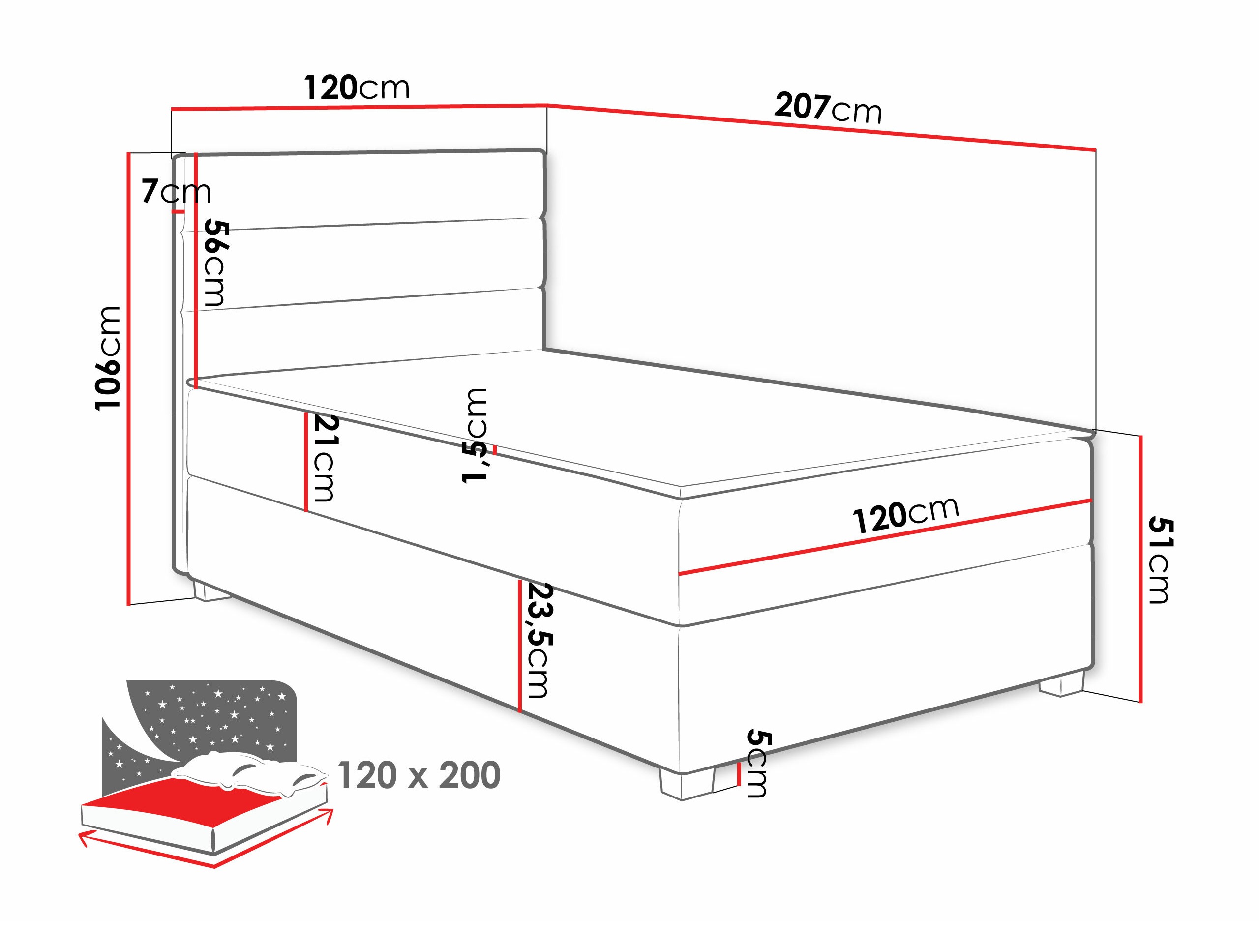 Lit boxspring Delphio (Manila 14)
