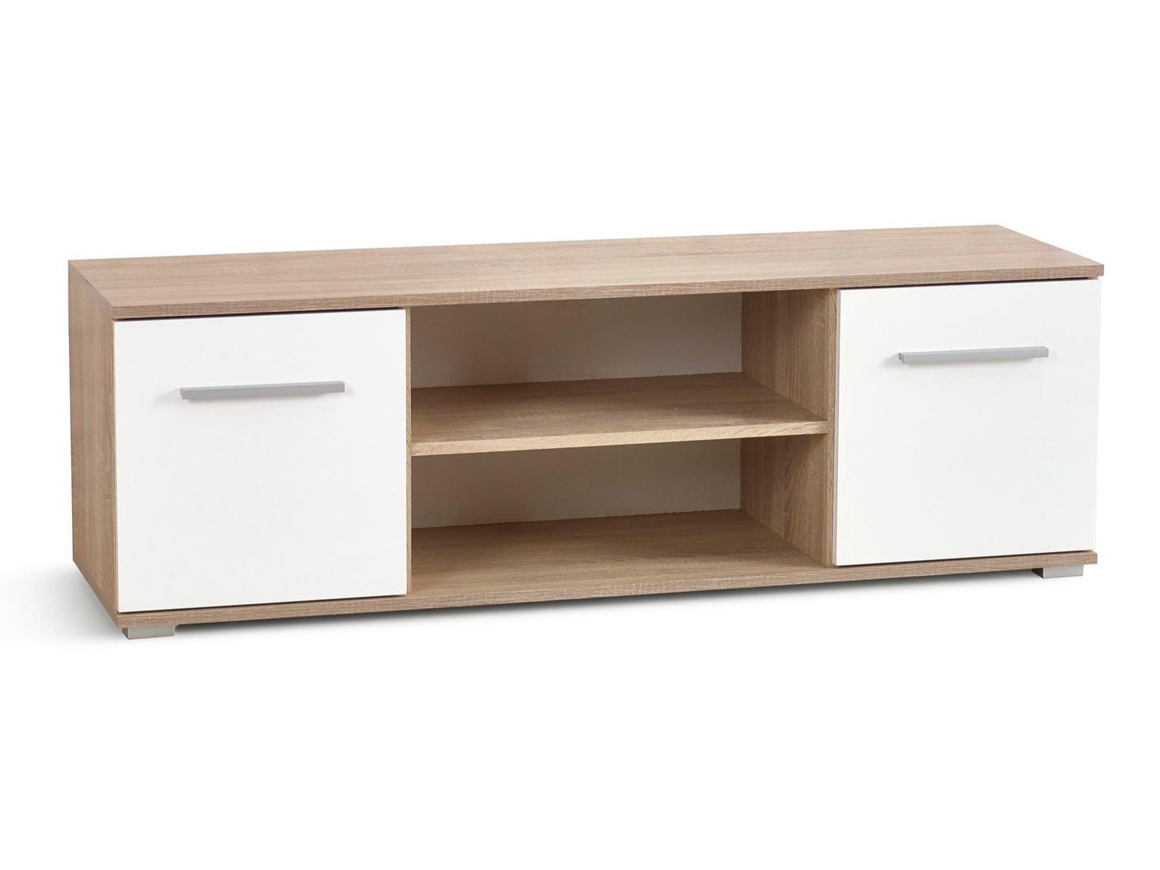 Meuble TV Cirveso 109 (Sonoma chêne + Blanc brillant)