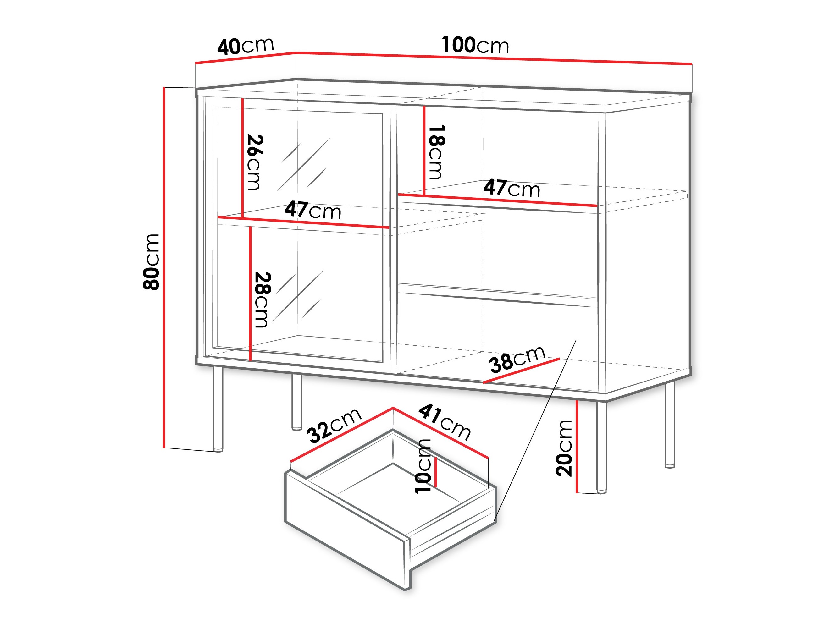 Commode Merevai 100 (Cachemire)
