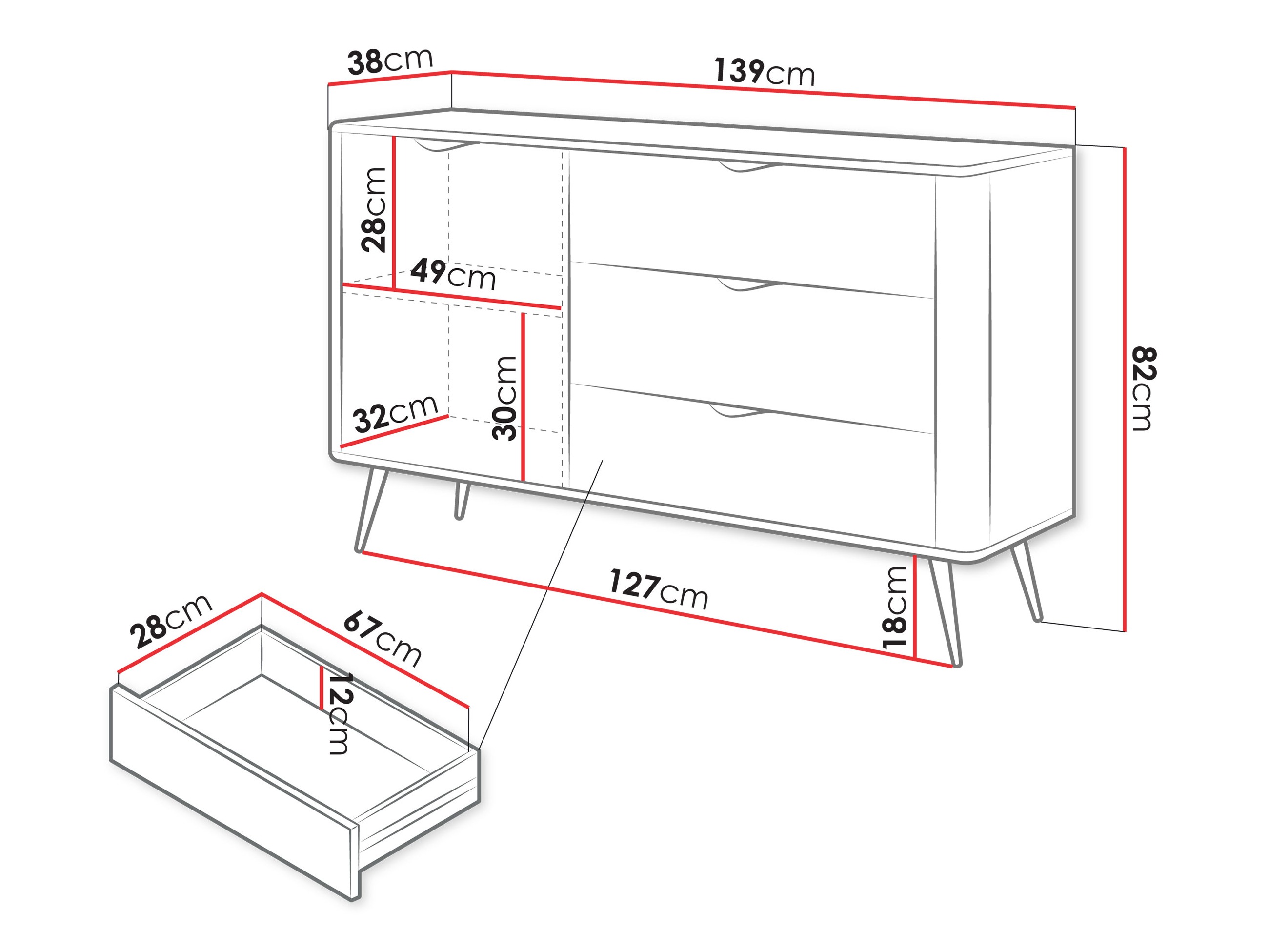 Commode Lectum (Blanc)