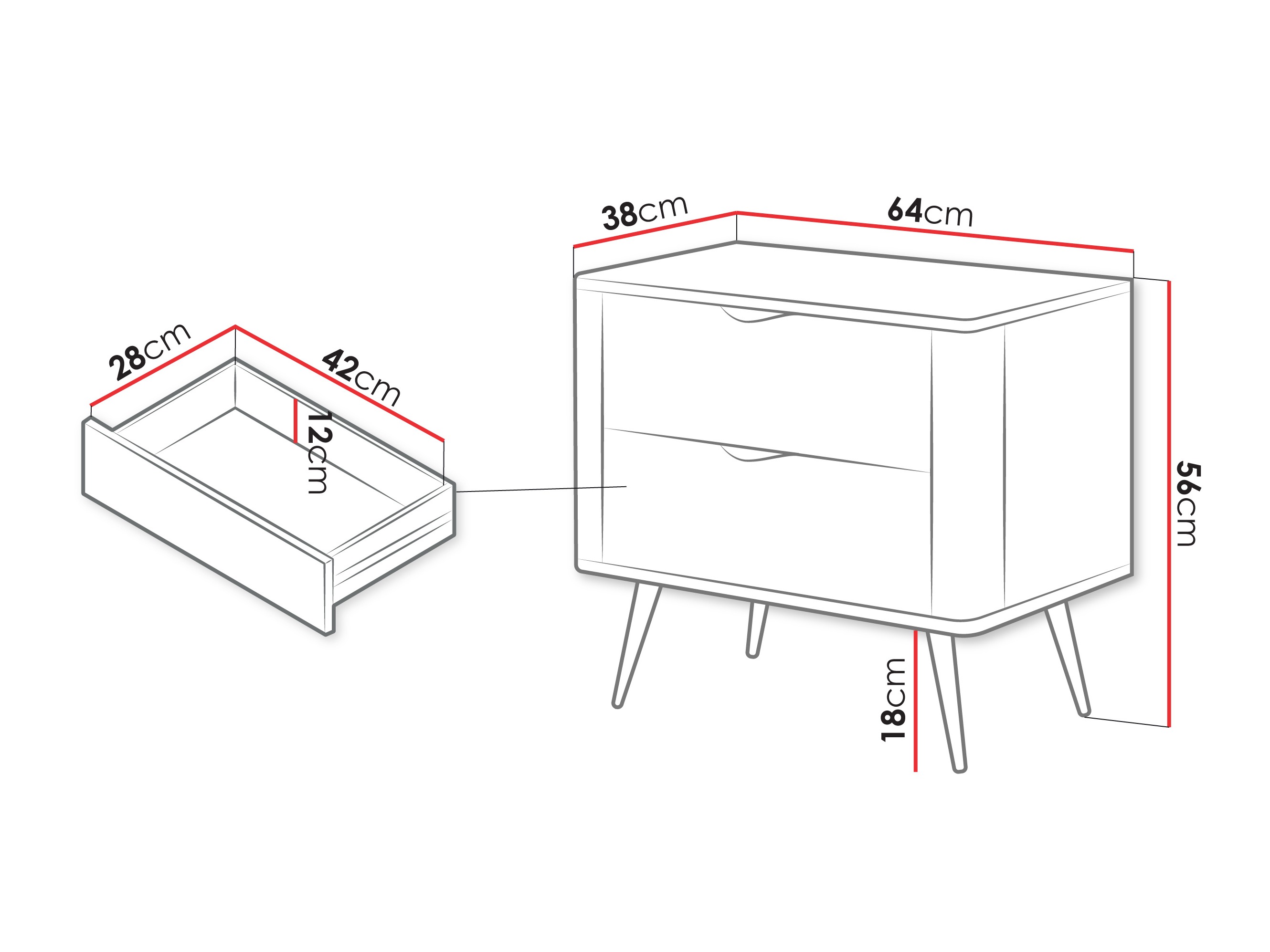 Table de chevet Lectum (Blanc)