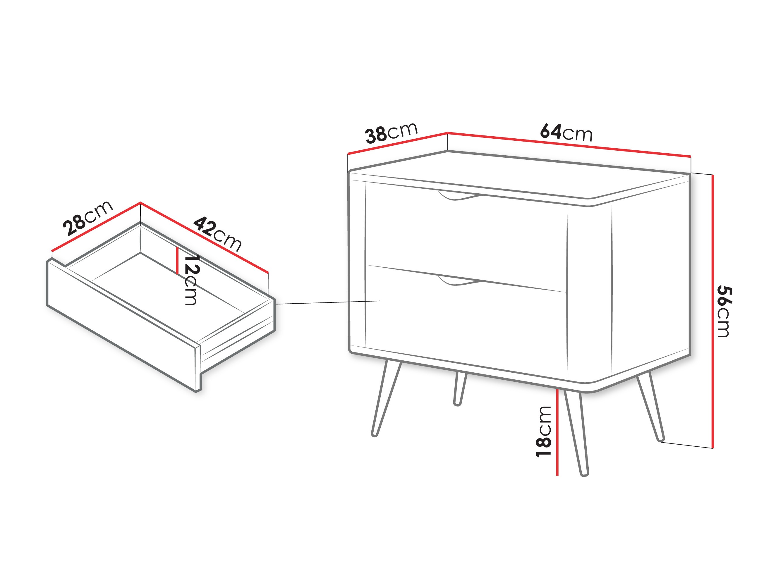 Table de chevet Lectum (Graphite)