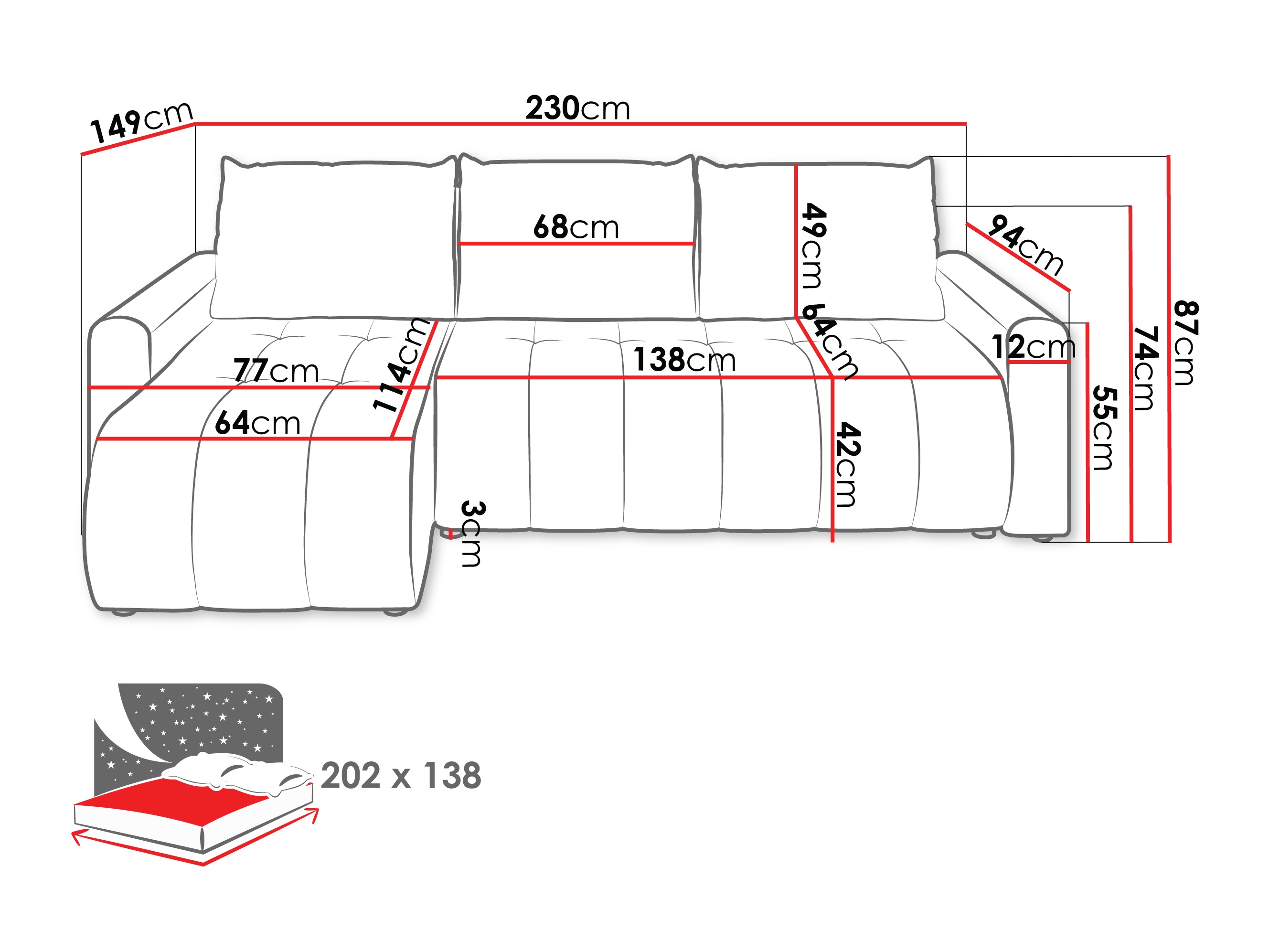 Canapé d'angle Providence 198 (Polo 872)