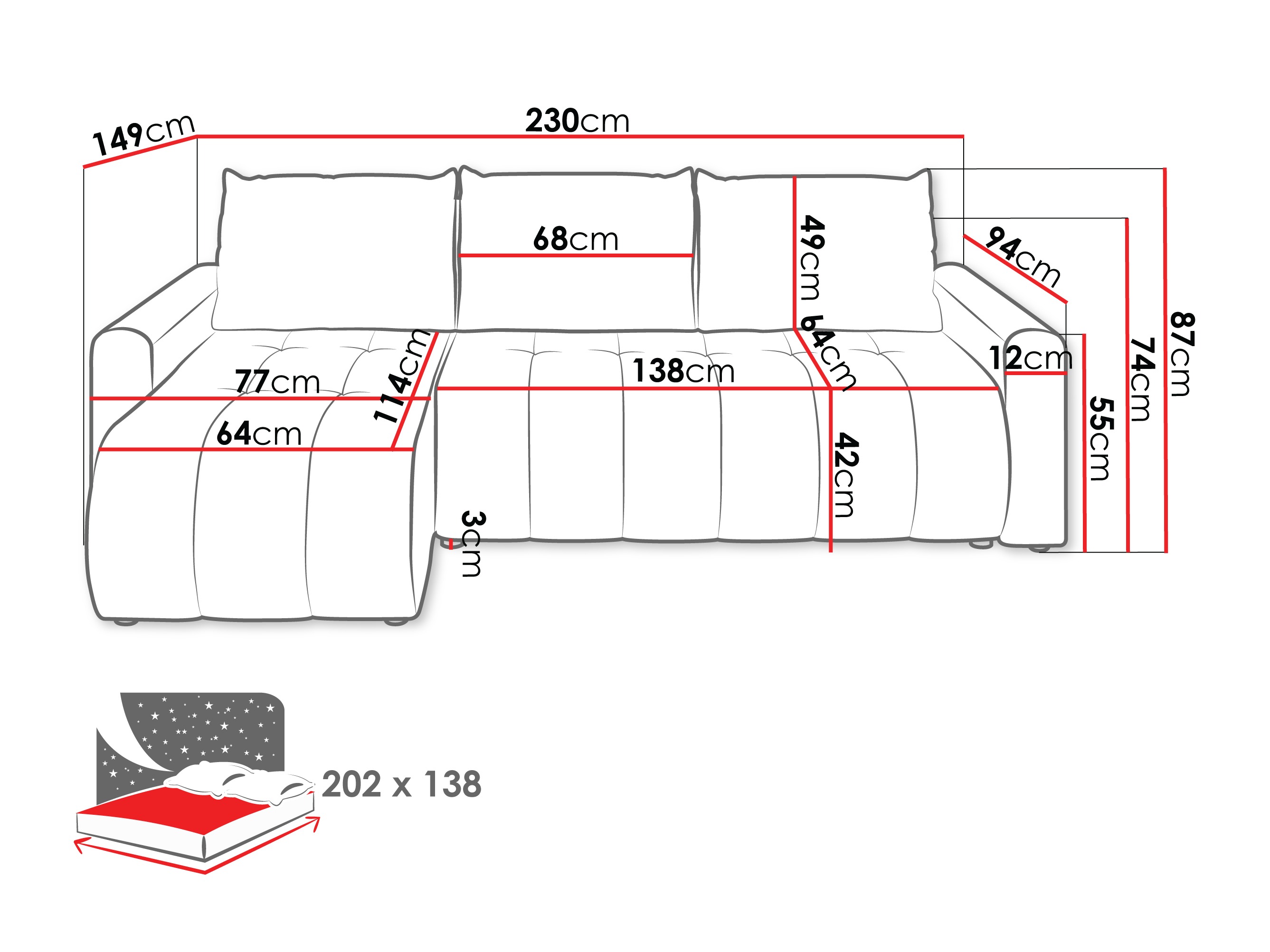 Canapé d'angle Specio (Polo 875)