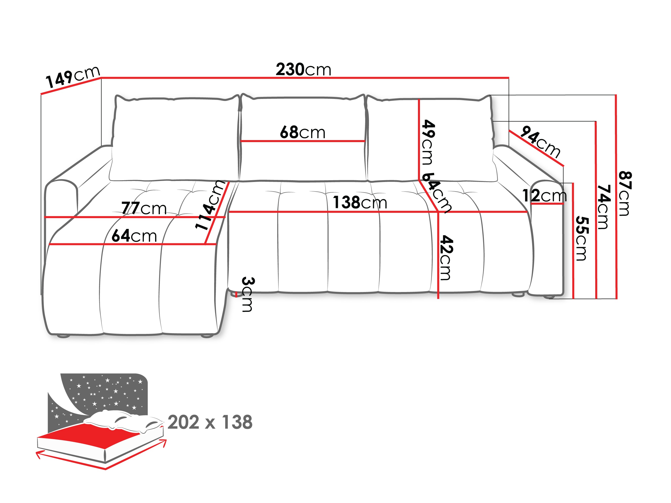 Canapé d'angle Specio (Polo 897)