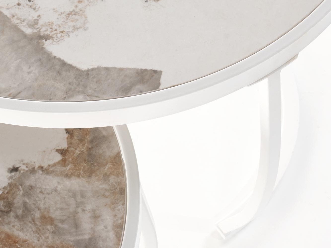 Ensemble tables basses Houston 1658 (Blanc + Marbre blanc)