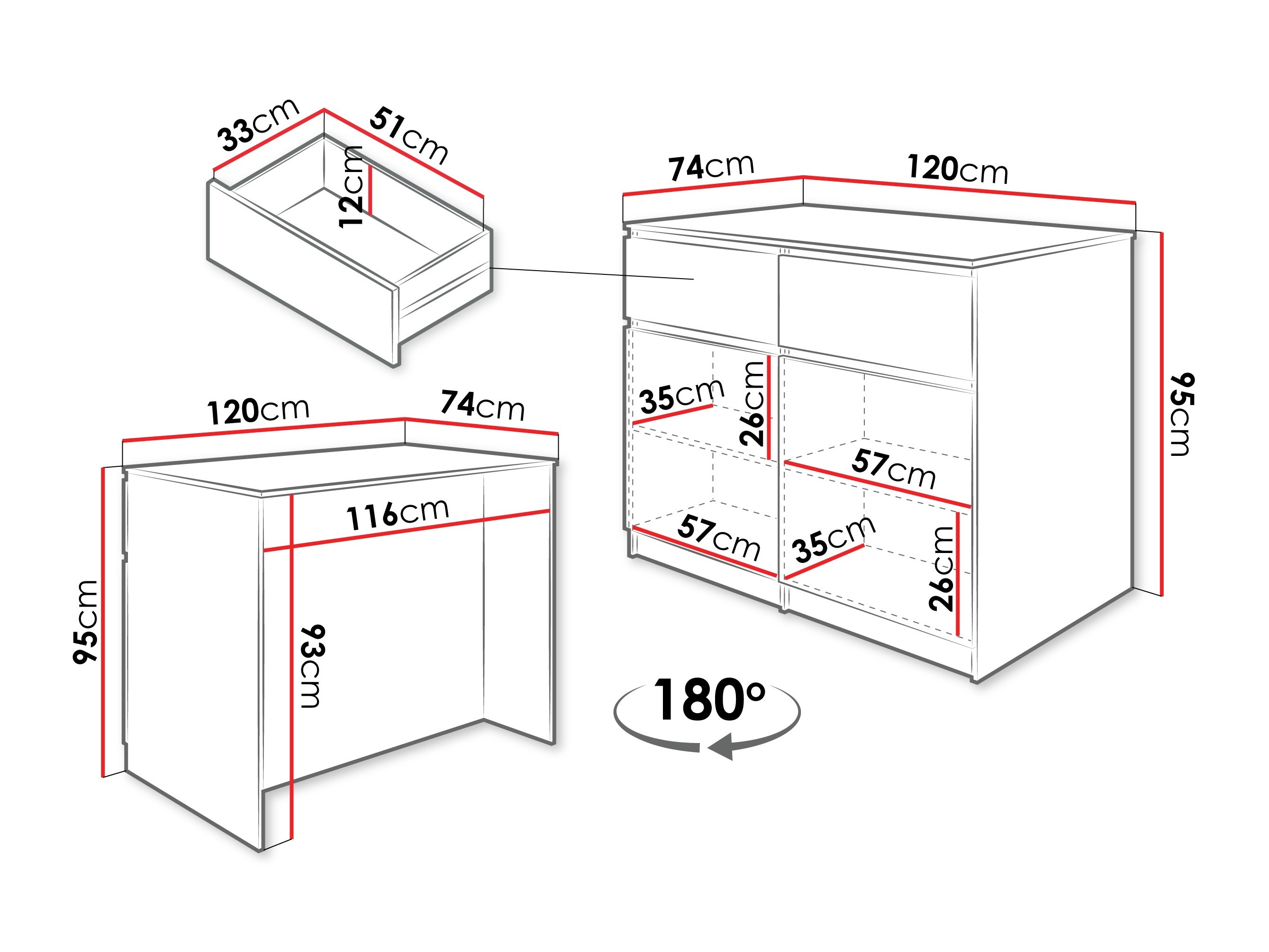 Îlot de cuisine Comfivo Cantal (Blanc)