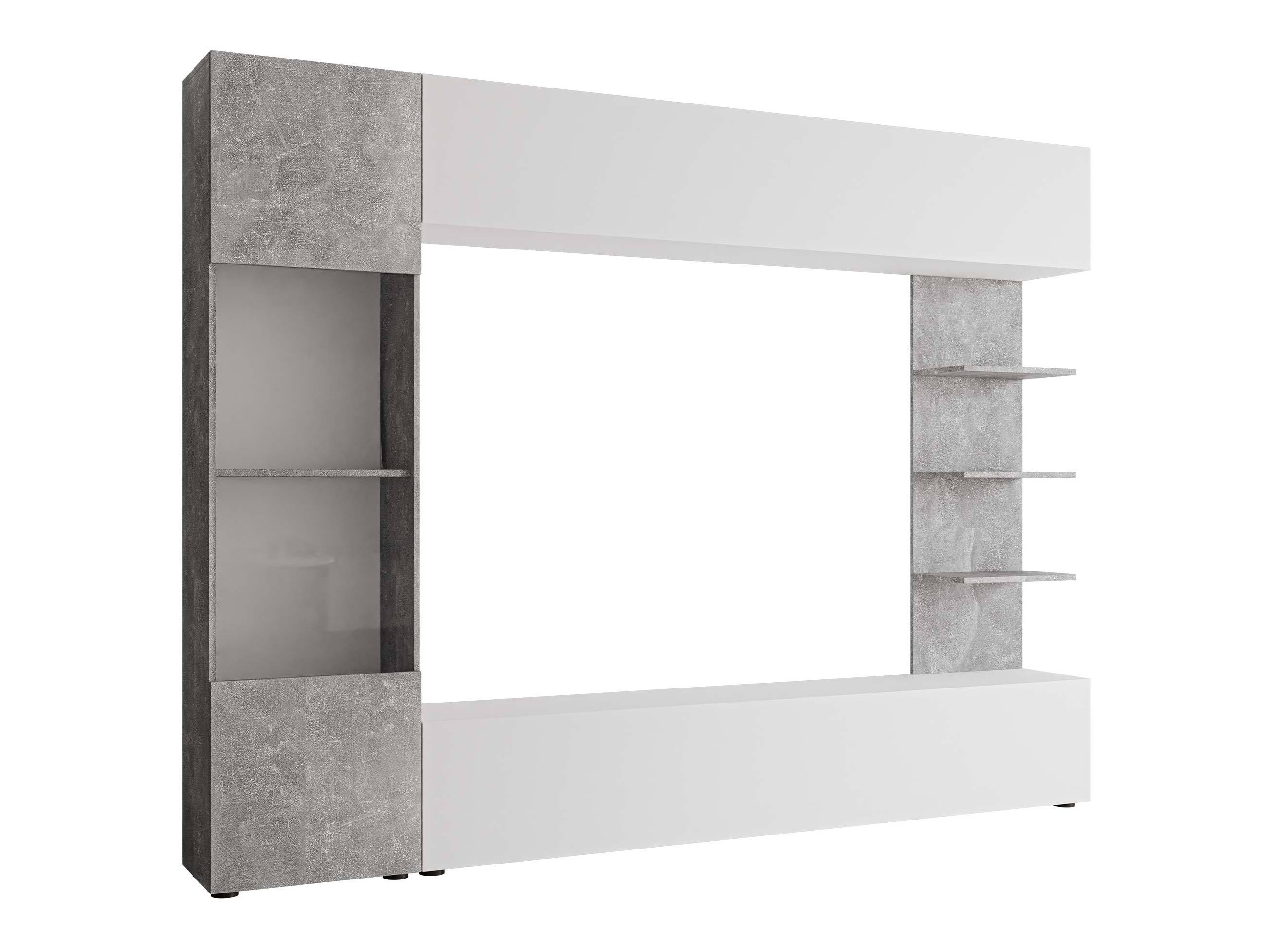 Ensemble de salon Comfivo Animus (Blanc + Béton)