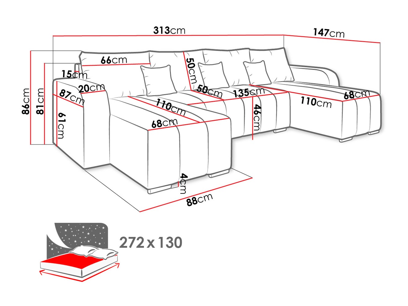 Canapé d'angle Arvada 122 (Lambi 03)