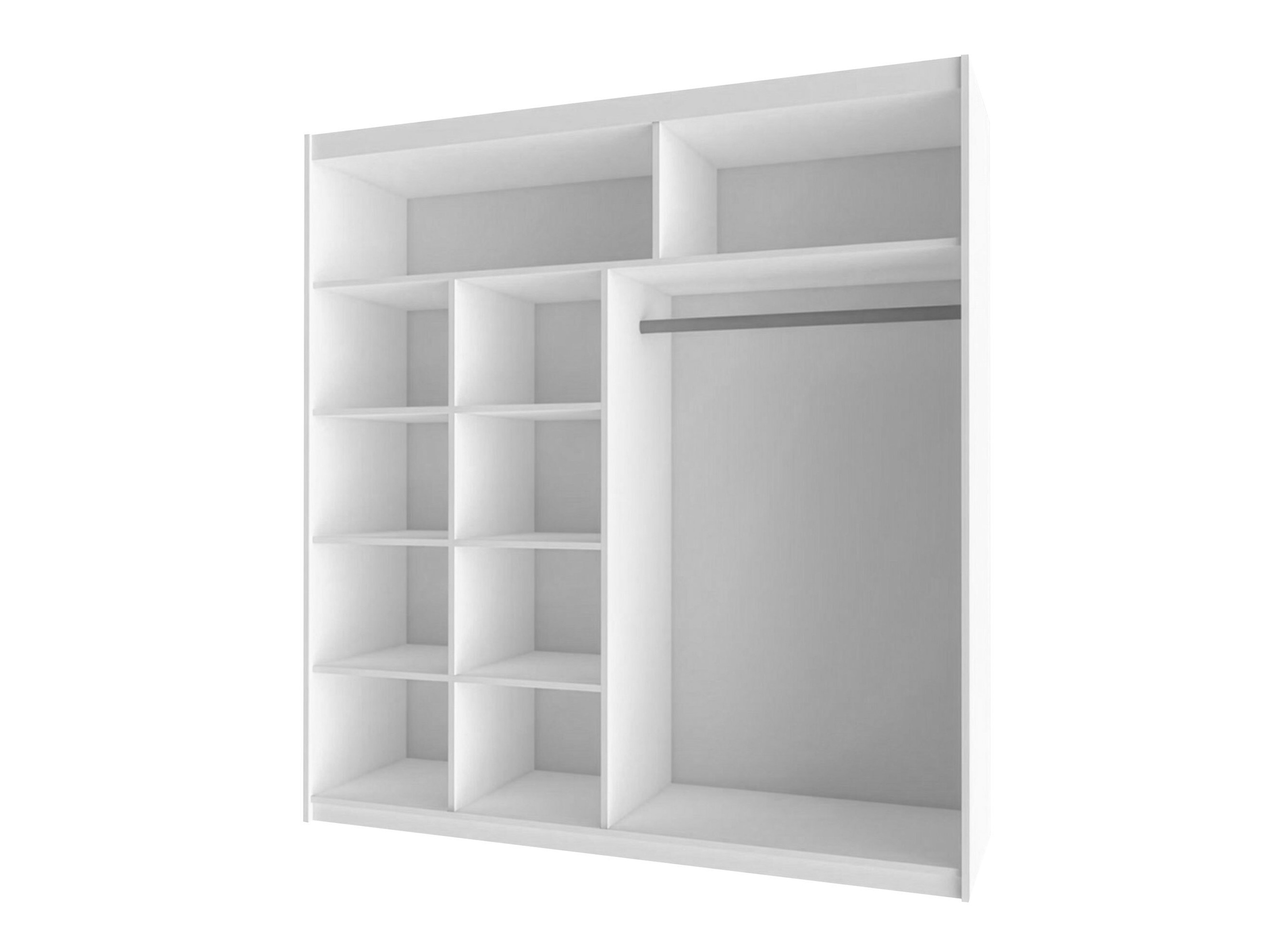 Armoire Honolulu 111 (Blanc + Noir brillant)