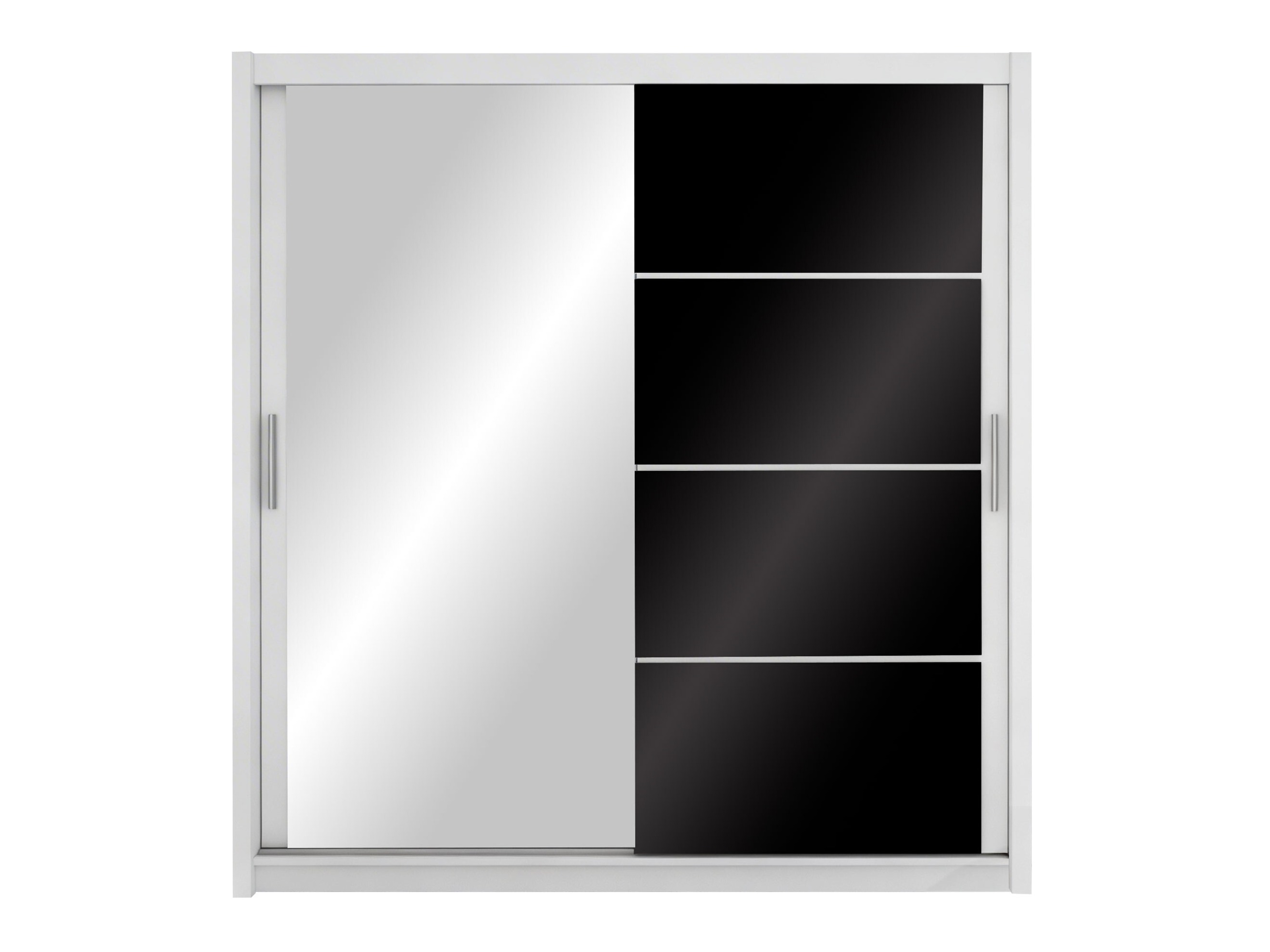 Armoire Honolulu 111 (Blanc + Noir brillant)