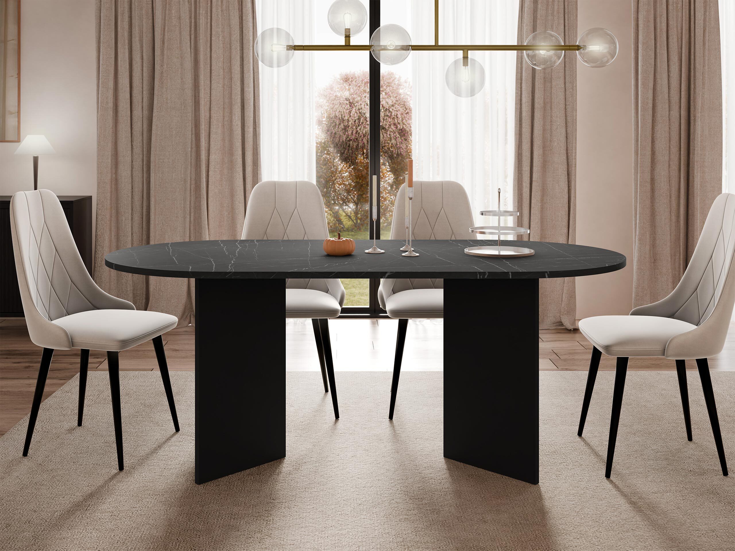Table Comfivo Fungus (Marbre noir + Noir)