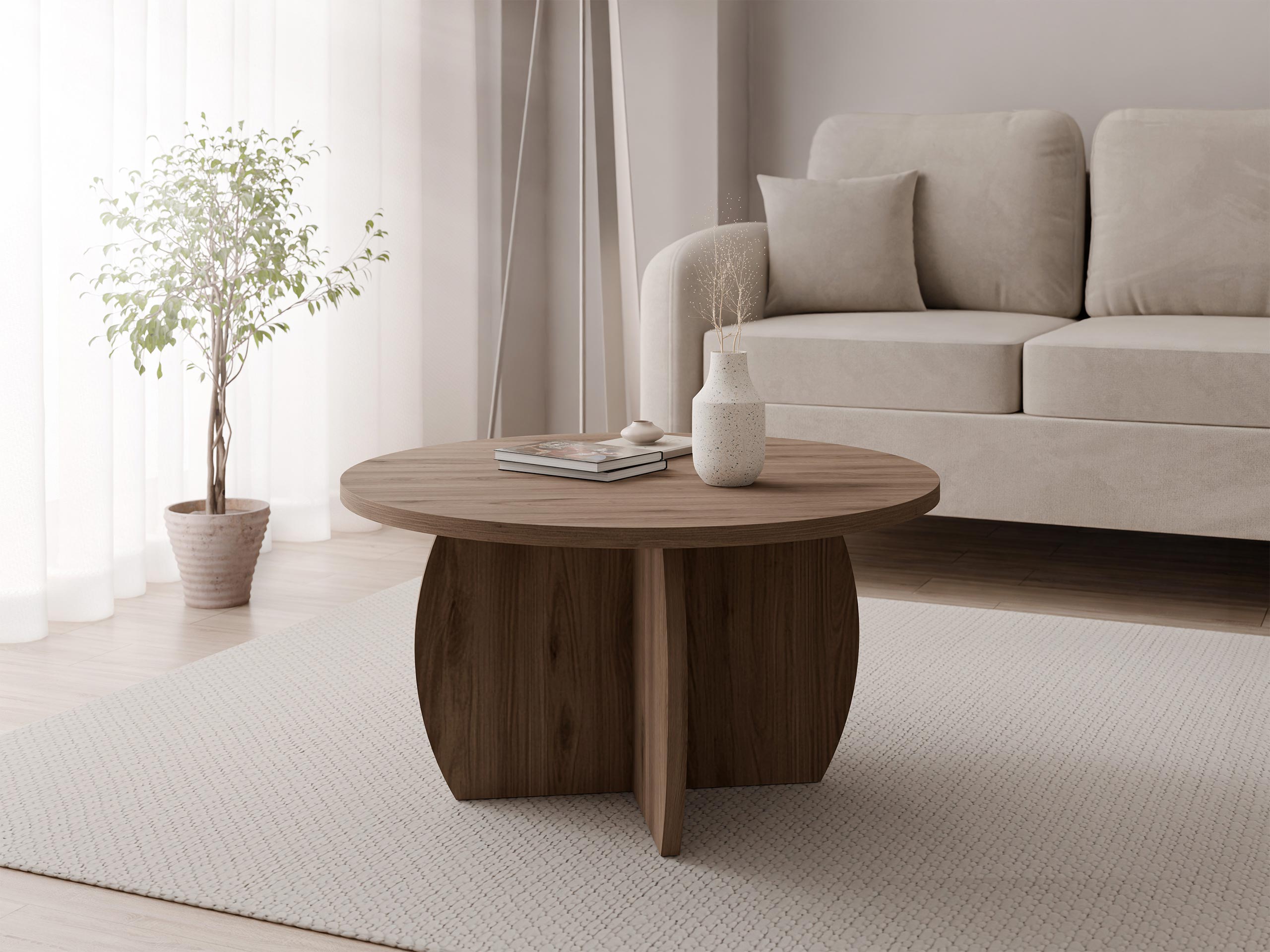 Table basse Comfivo Pagas (Noyer)