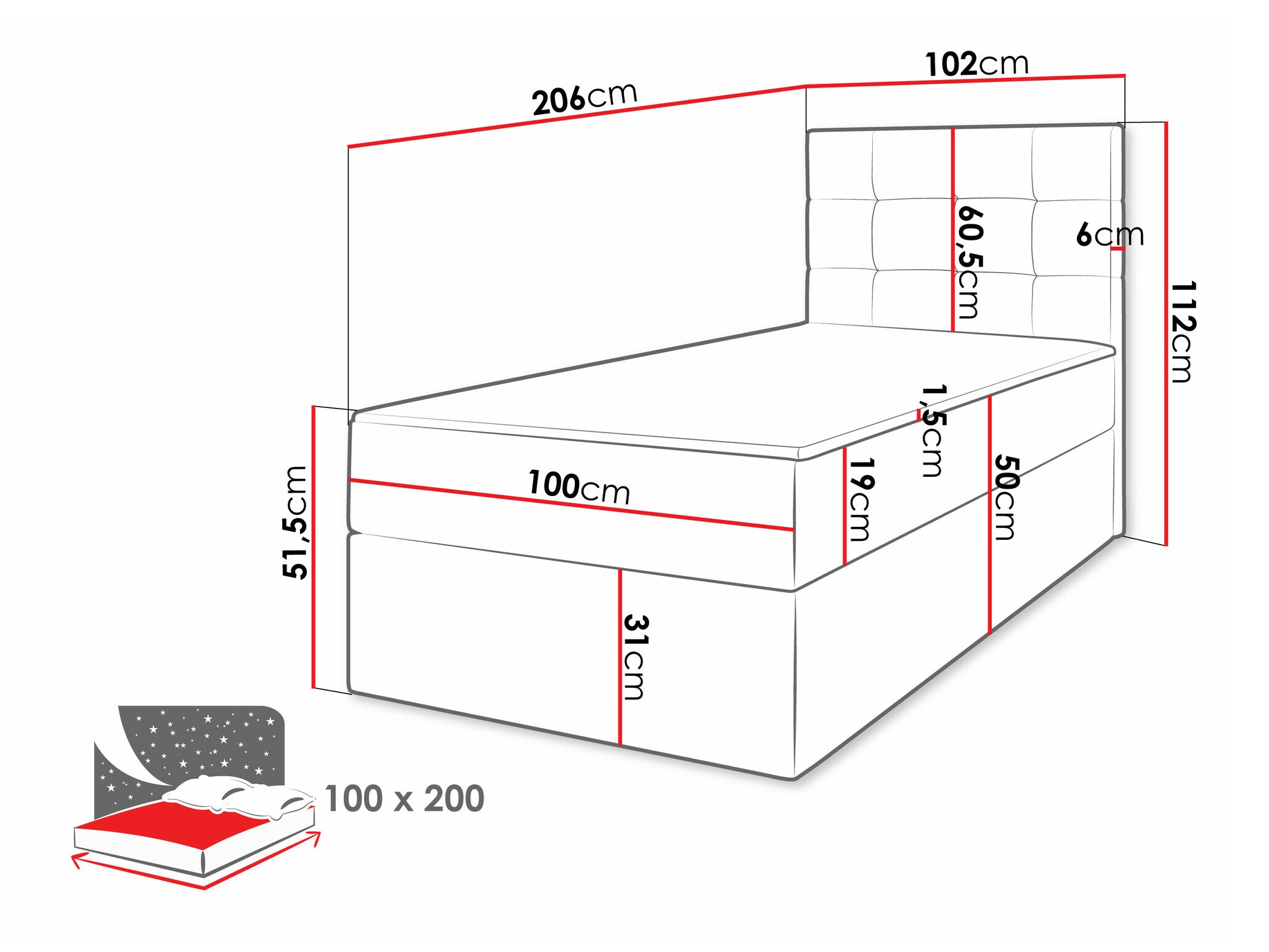 Lit boxspring Comfivo Osculum II (Lambi 06)