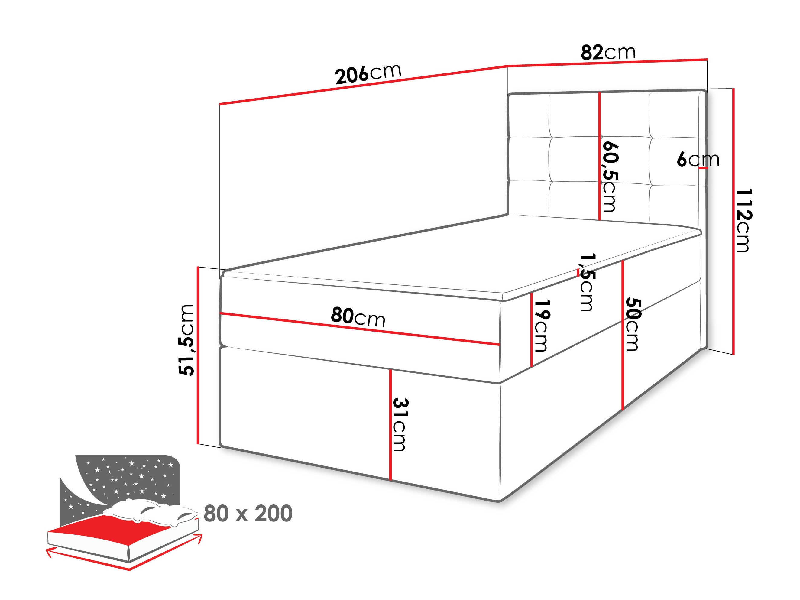 Lit boxspring Comfivo Osculum II (Lambi 08)