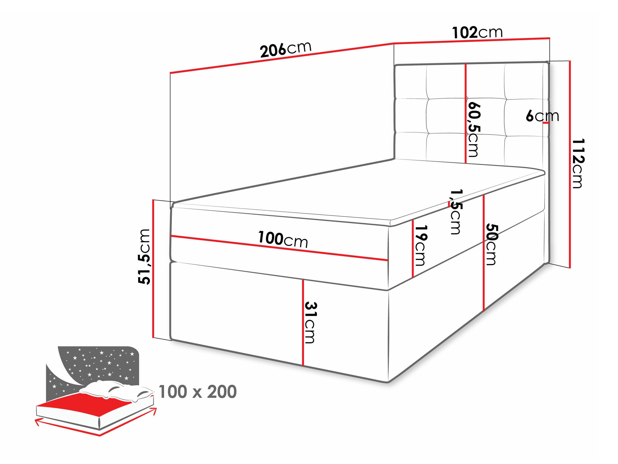 Lit boxspring Comfivo Osculum II (Lambi 11)
