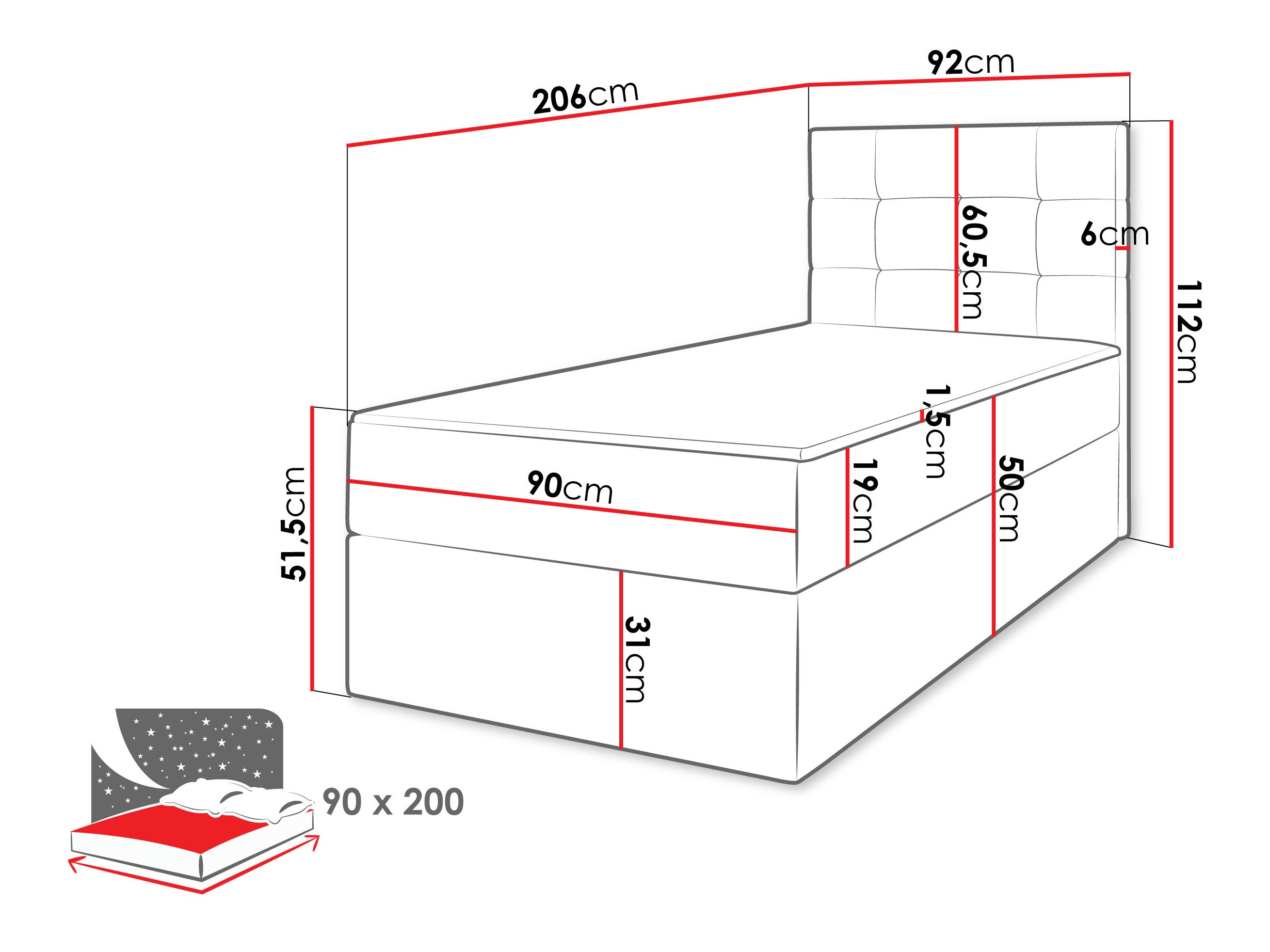 Lit boxspring Comfivo Osculum II (Lambi 12)