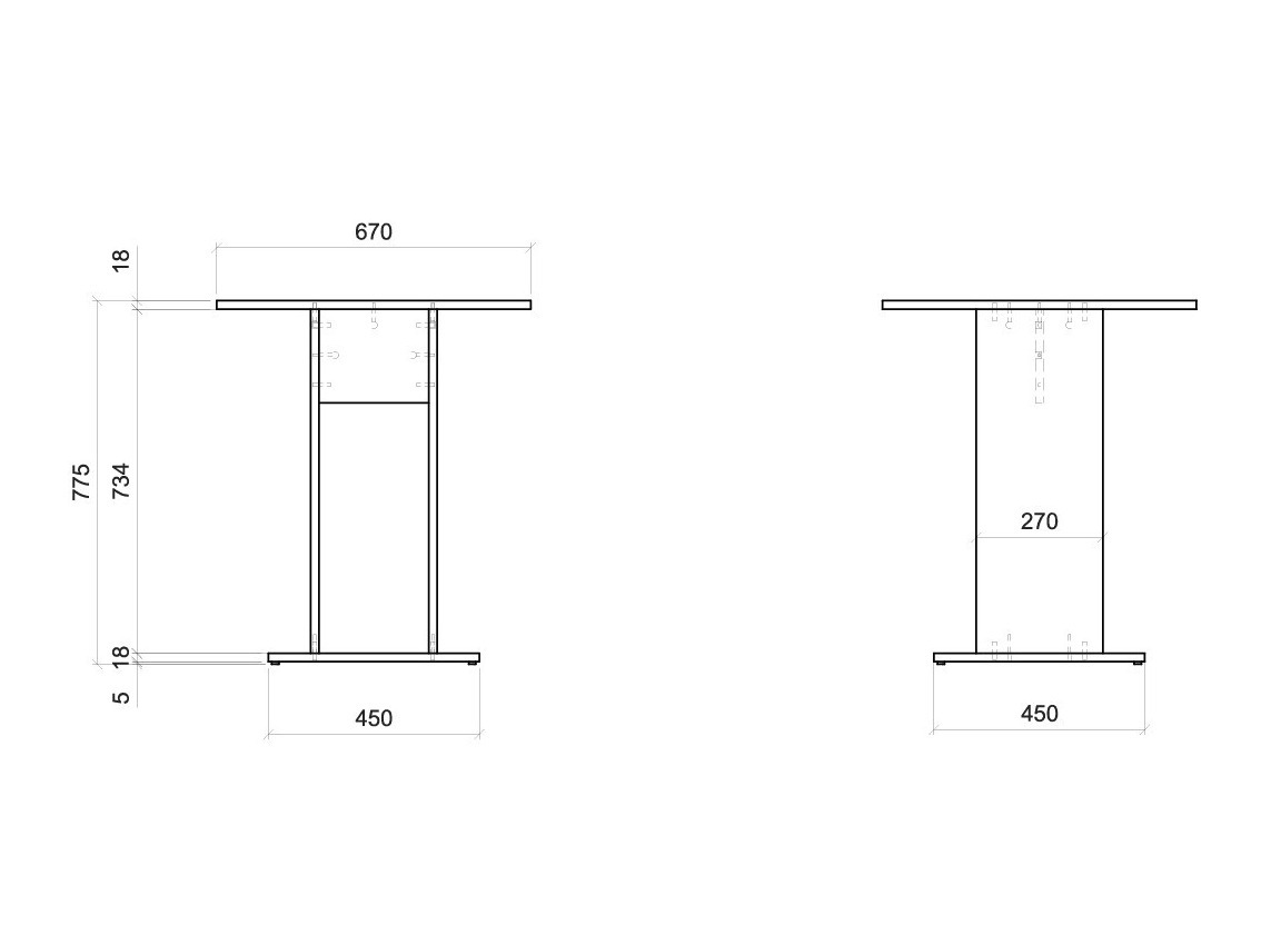 Table d'appoint Ontario 225 (Blanc)